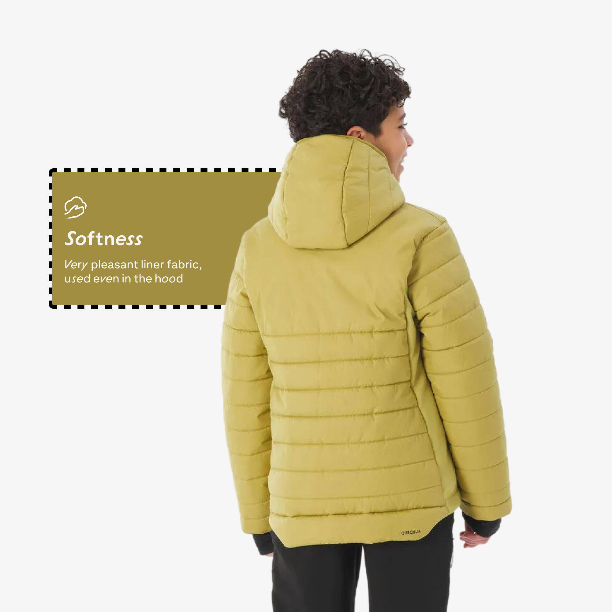 MH500 kids' padded hiking jacket - 7–15 years - Yellow -  5