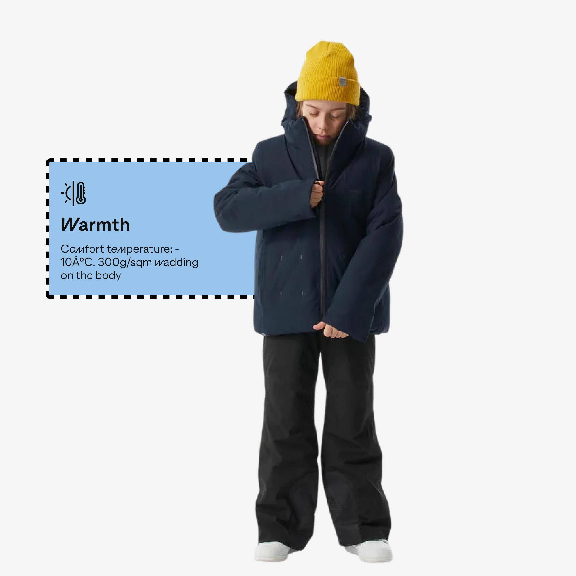 Boys Skiing Warm and Waterproof Padded Jacket 500 WARM, 6-14 Years - Blue -  5
