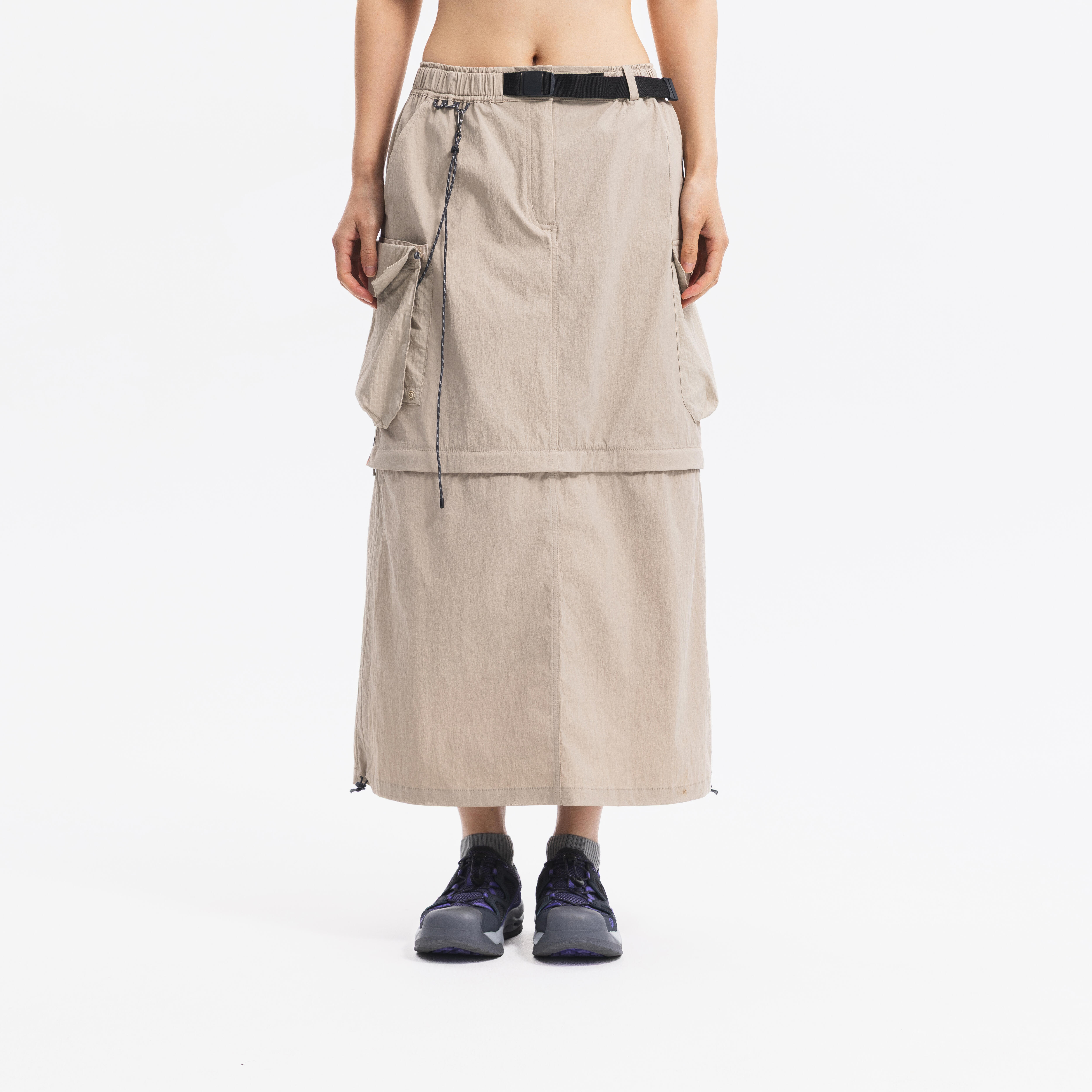Women's Hiking Skirt Zip Off NH900 - Lunar Beige