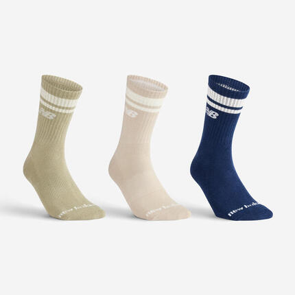 Chaussettes de sport hautes lot de 3 paires adulte, NB High kaki beige bleu