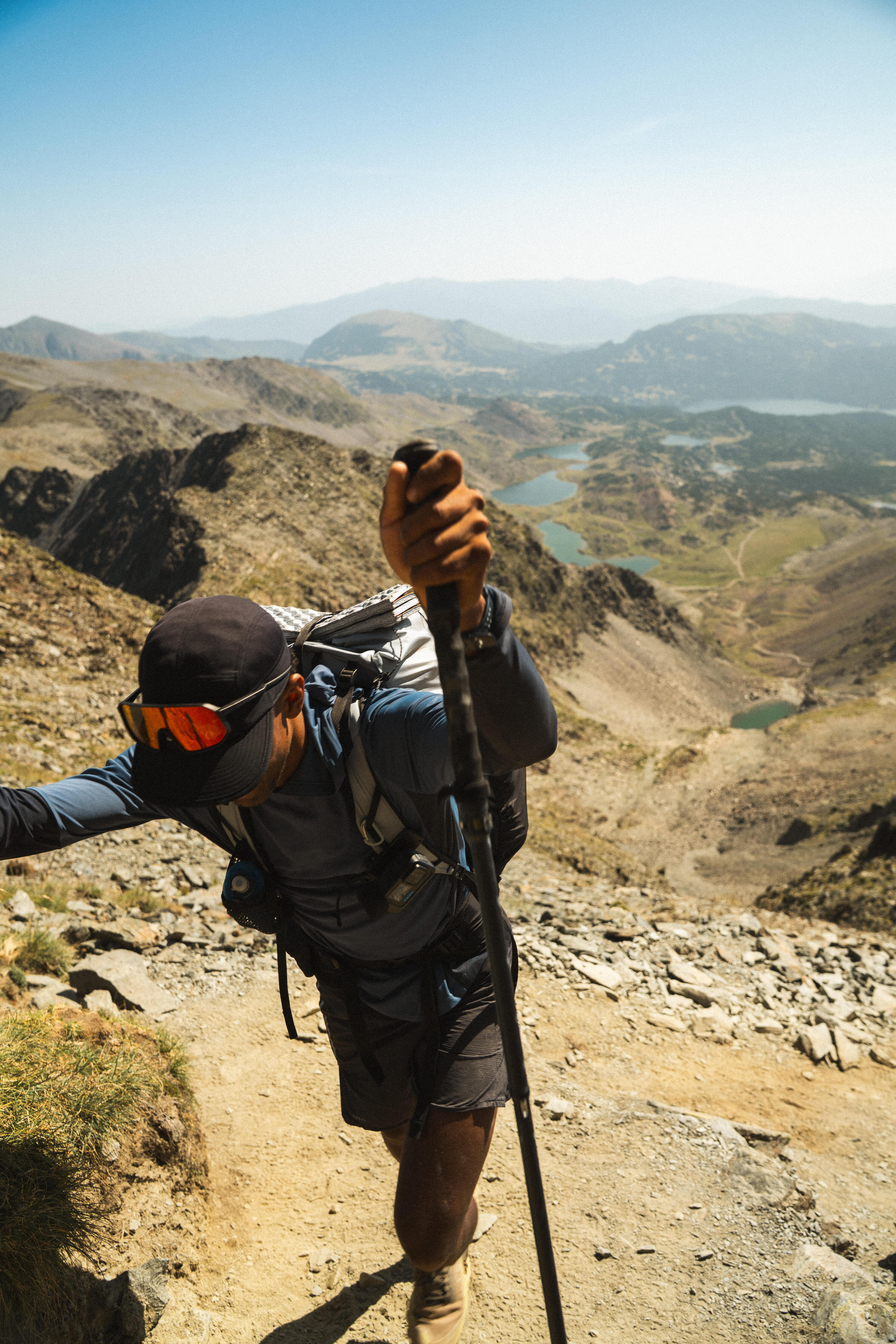 Paire de bâtons de trek compact en carbone, Sprint noir 7/13