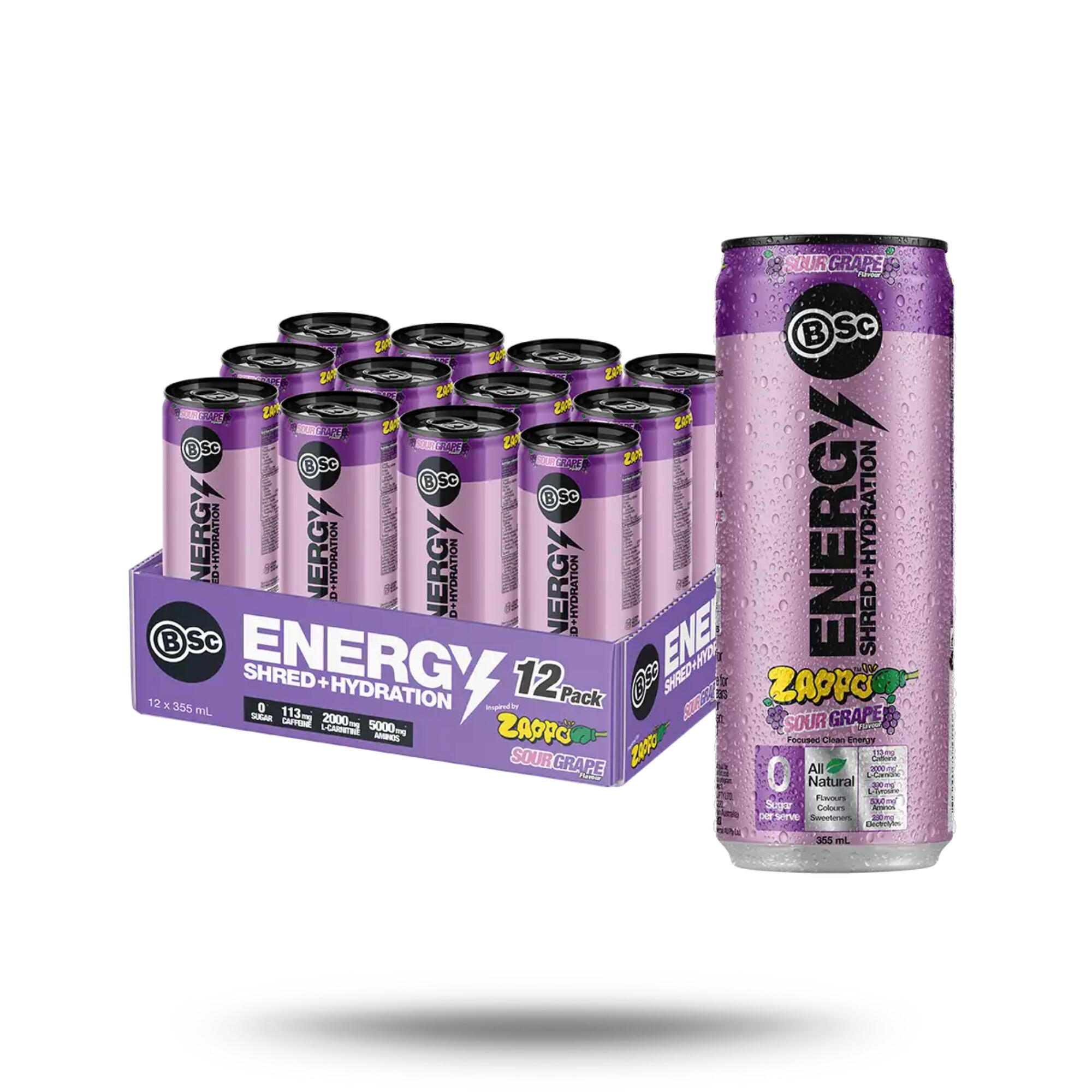 BSc Energy Shred Hydration 355ml Zappo Sour Grape