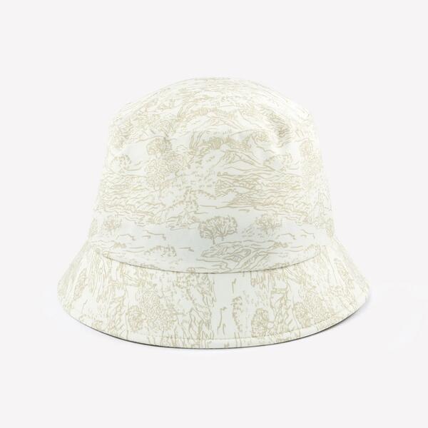 Beige bucket-style hiking hat