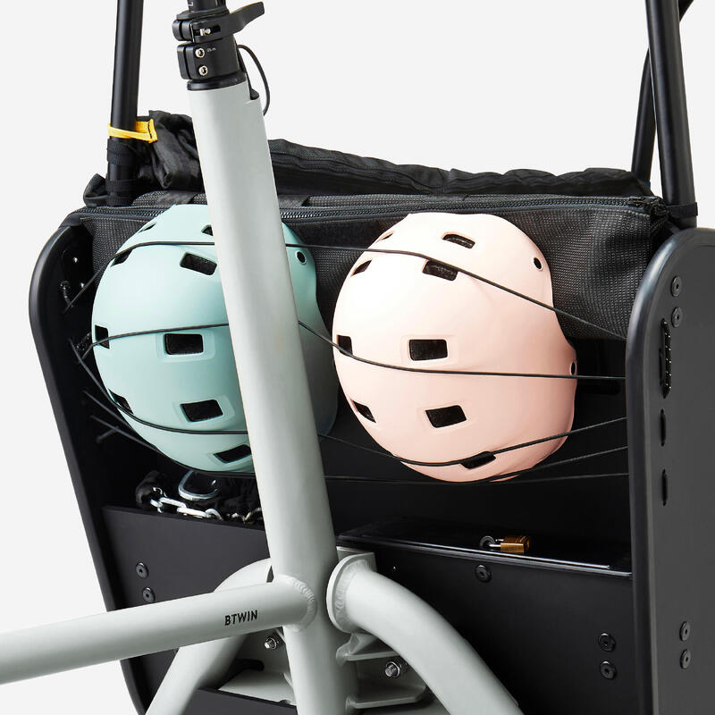 Bicicletă electrică cargo cu două roți pentru familie F900E alb polar