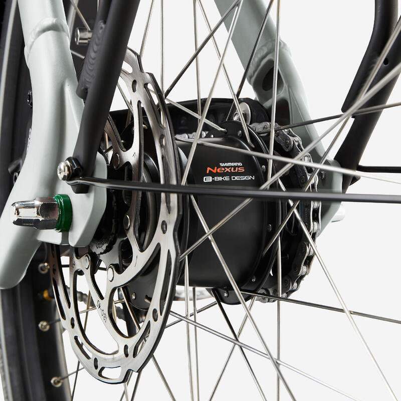 Bicicletă electrică cargo cu două roți pentru familie F900E alb polar