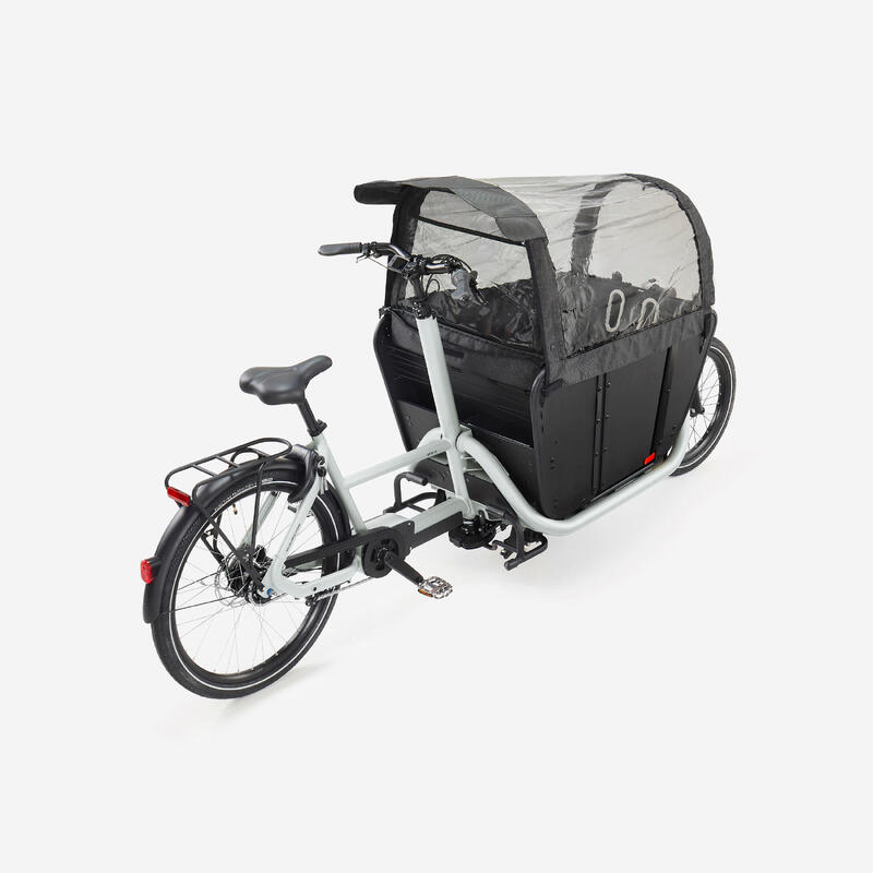 Bicicletă electrică cargo cu două roți pentru familie F900E alb polar