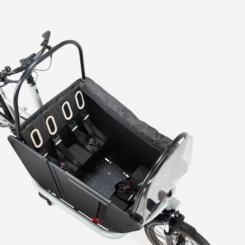 Bicicletă electrică cargo cu două roți pentru familie F900E alb polar