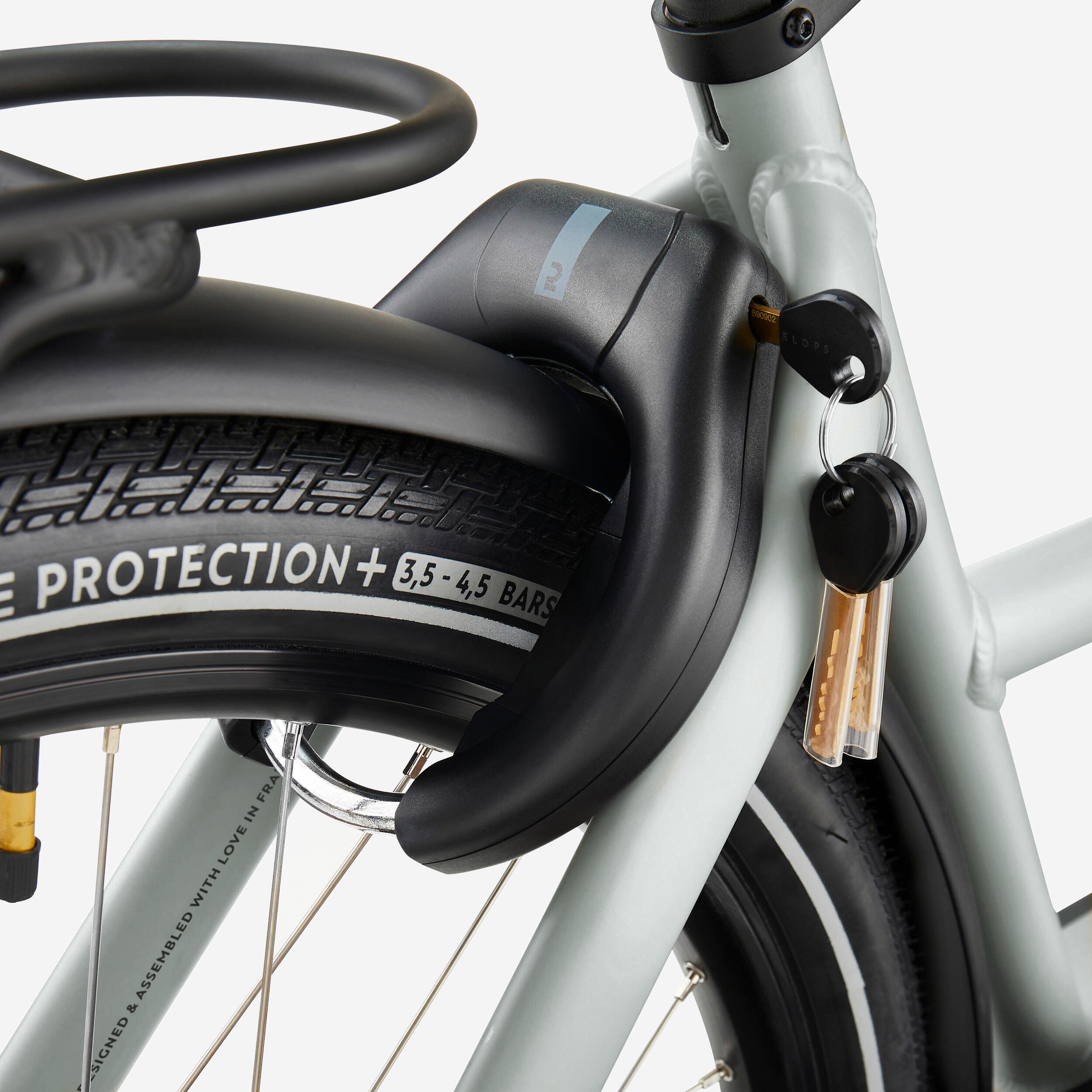 Vélo cargo électrique biporteur famille F900E polar white 15/17