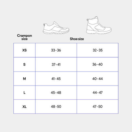 ШИПЫ ДЛЯ СНЕГА ДЛЯ ВЗРОСЛЫХ РАЗМЕРЫ XS–XL SH100