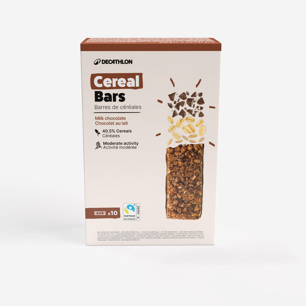Milk chocolate cereal bars x10