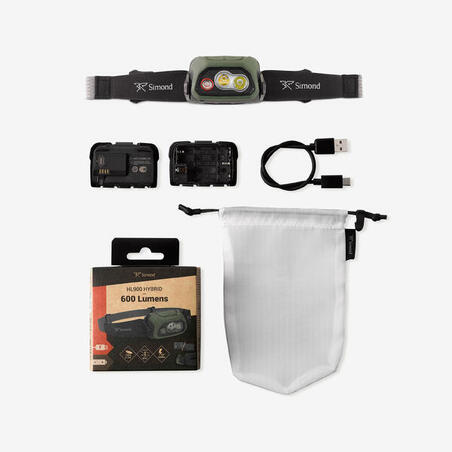 Налобний ліхтар HL900 USB V3 600 люмен чорний