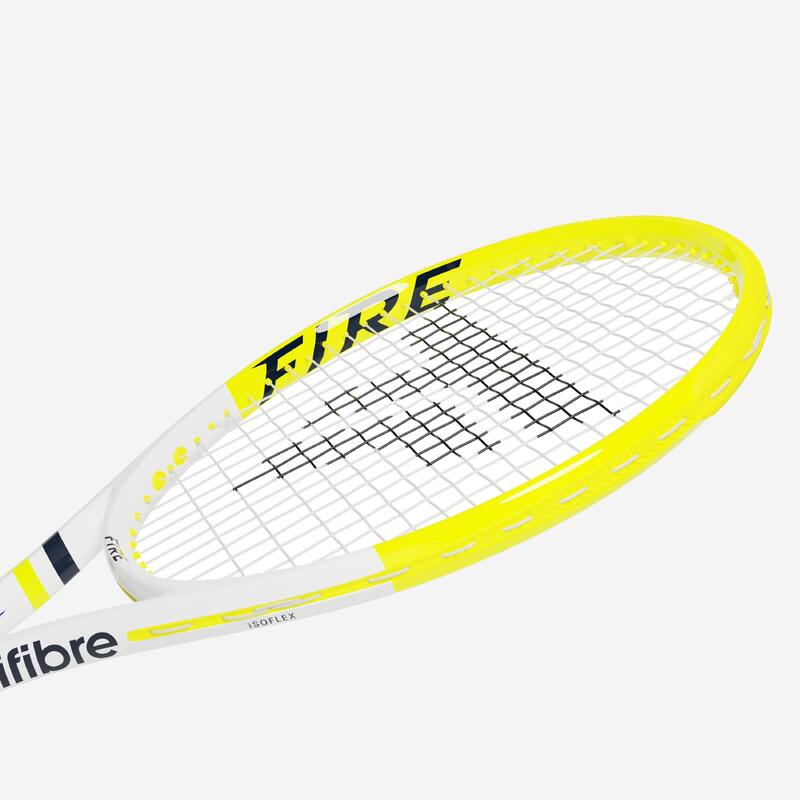 Rachetă de tenis 285g, Fire Alb Galben adulți