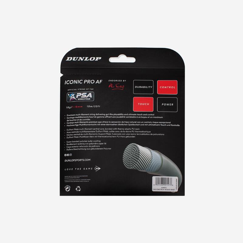 Cordaj de squash 18g 1.18 mm, Iconic pro AF Negru