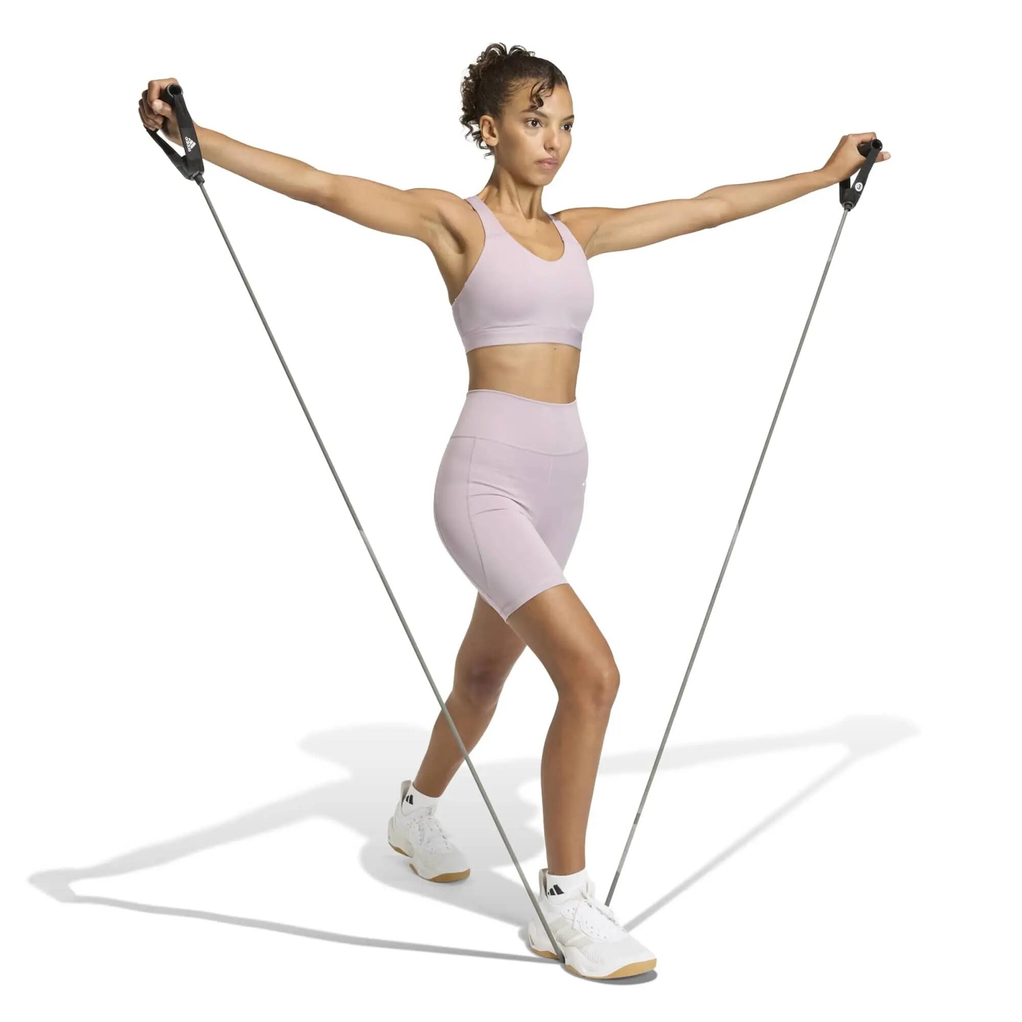 Licra corta de gimnasia para Mujer Adidas Optime Essentials - Lila 5/5