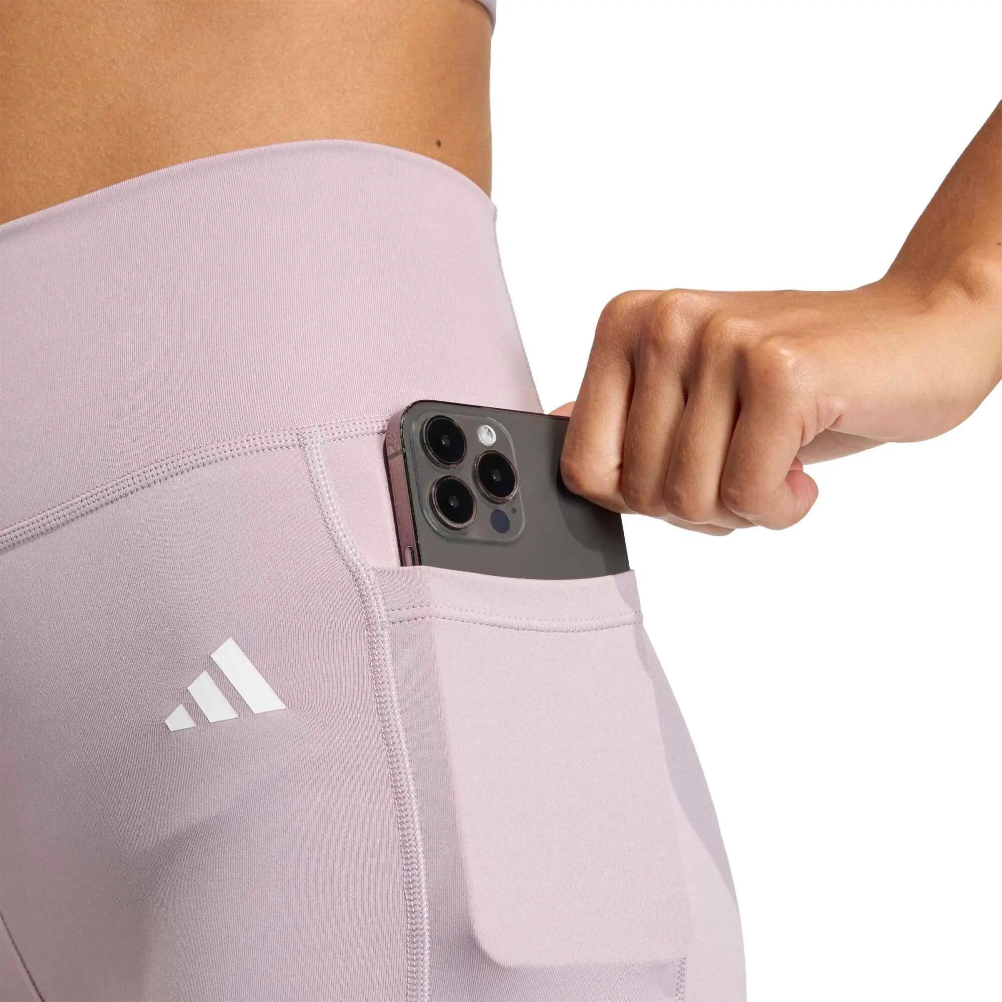 Licra corta de gimnasia para Mujer Adidas Optime Essentials - Lila 3/5