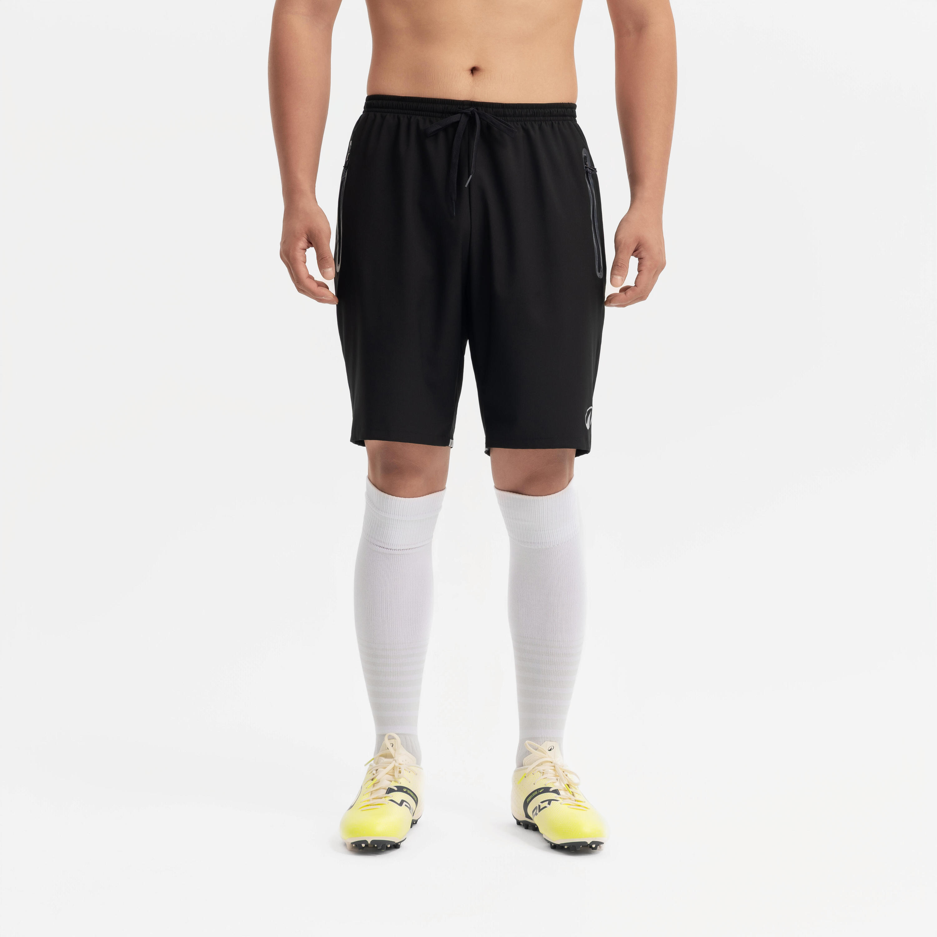 Pantaloncini calcio F500 ZIP neri 10/13