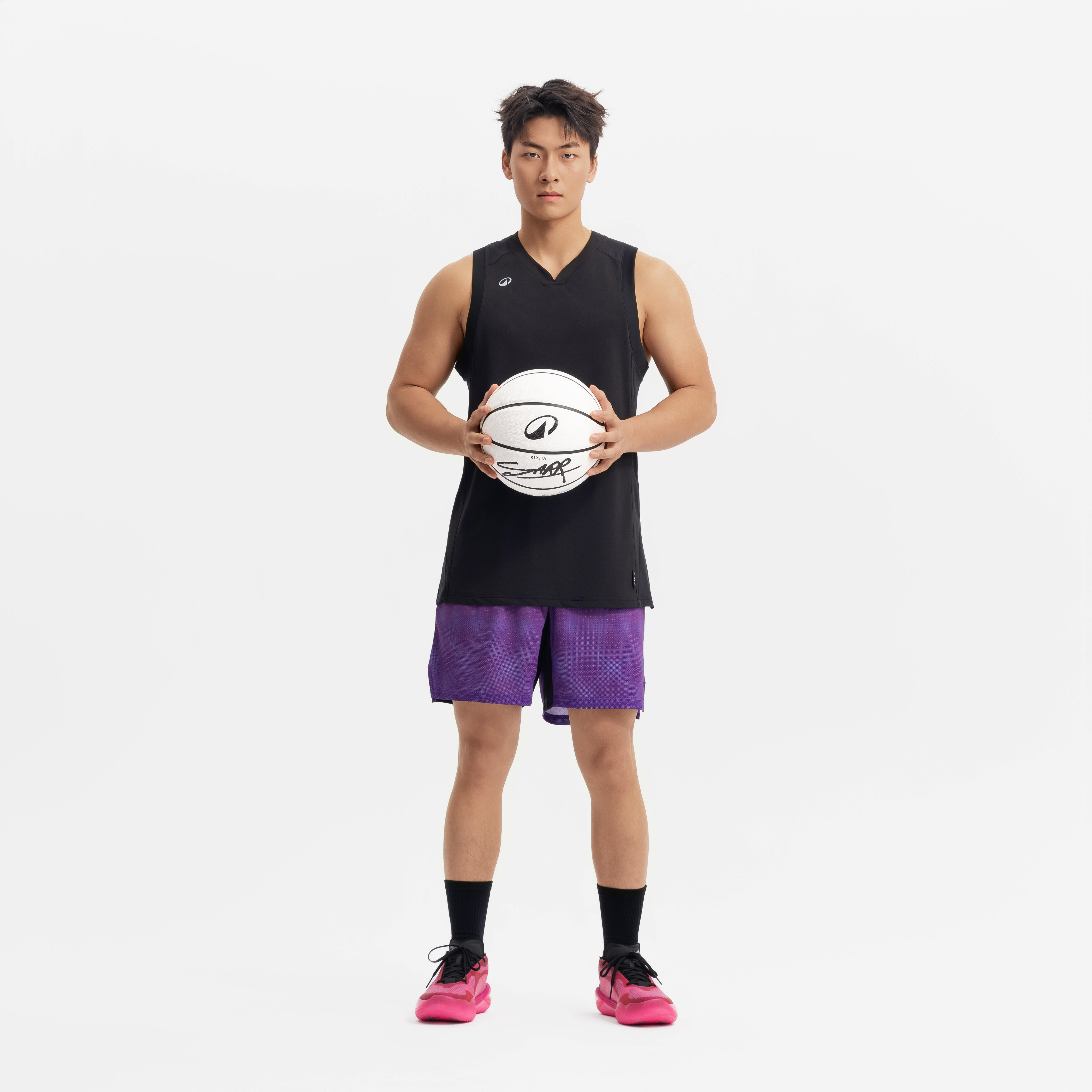 Men's/Women's Basketball Shorts with Pockets 500 - Pink/Multi