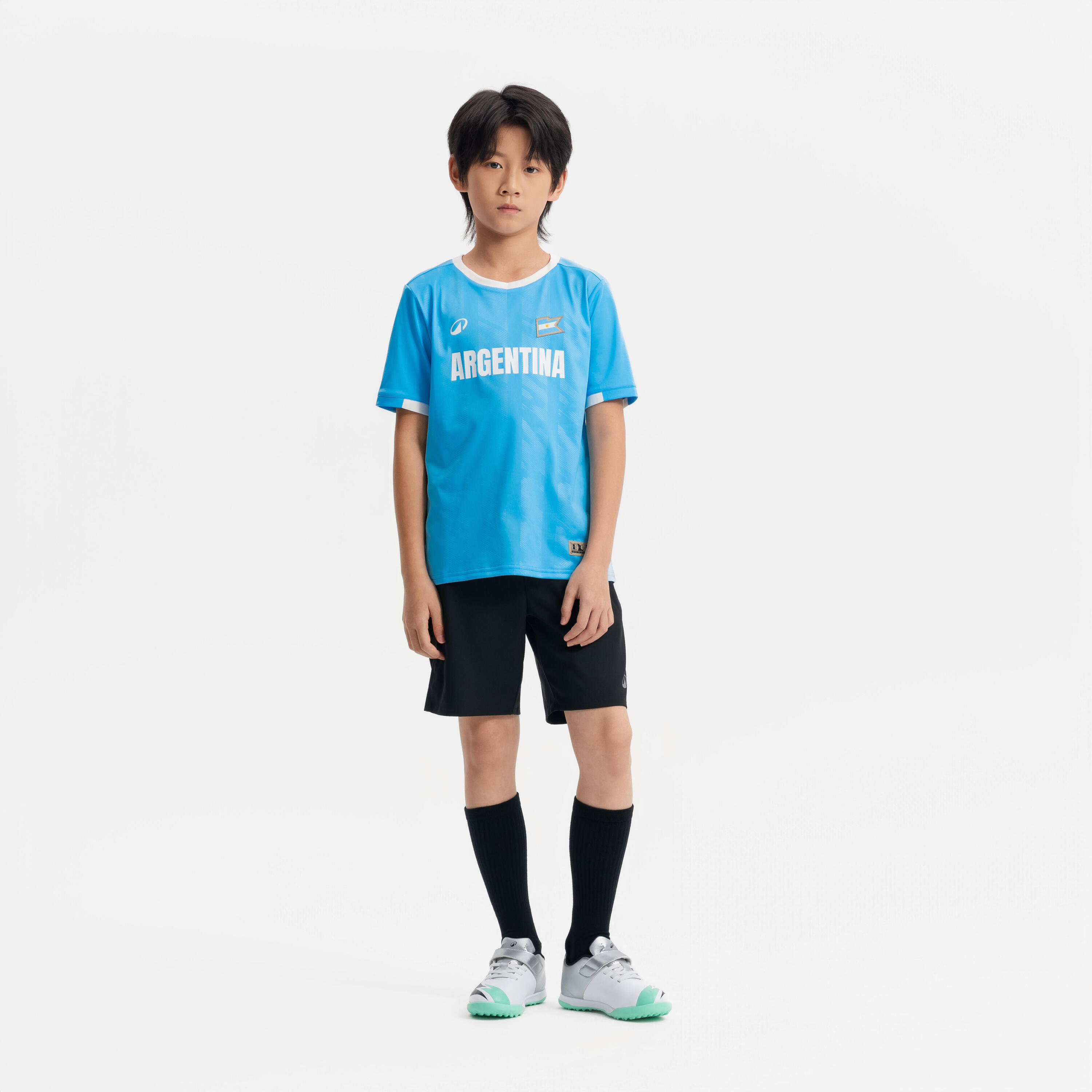 Playera de futbol de aficionado de Argentina para niño 12/13