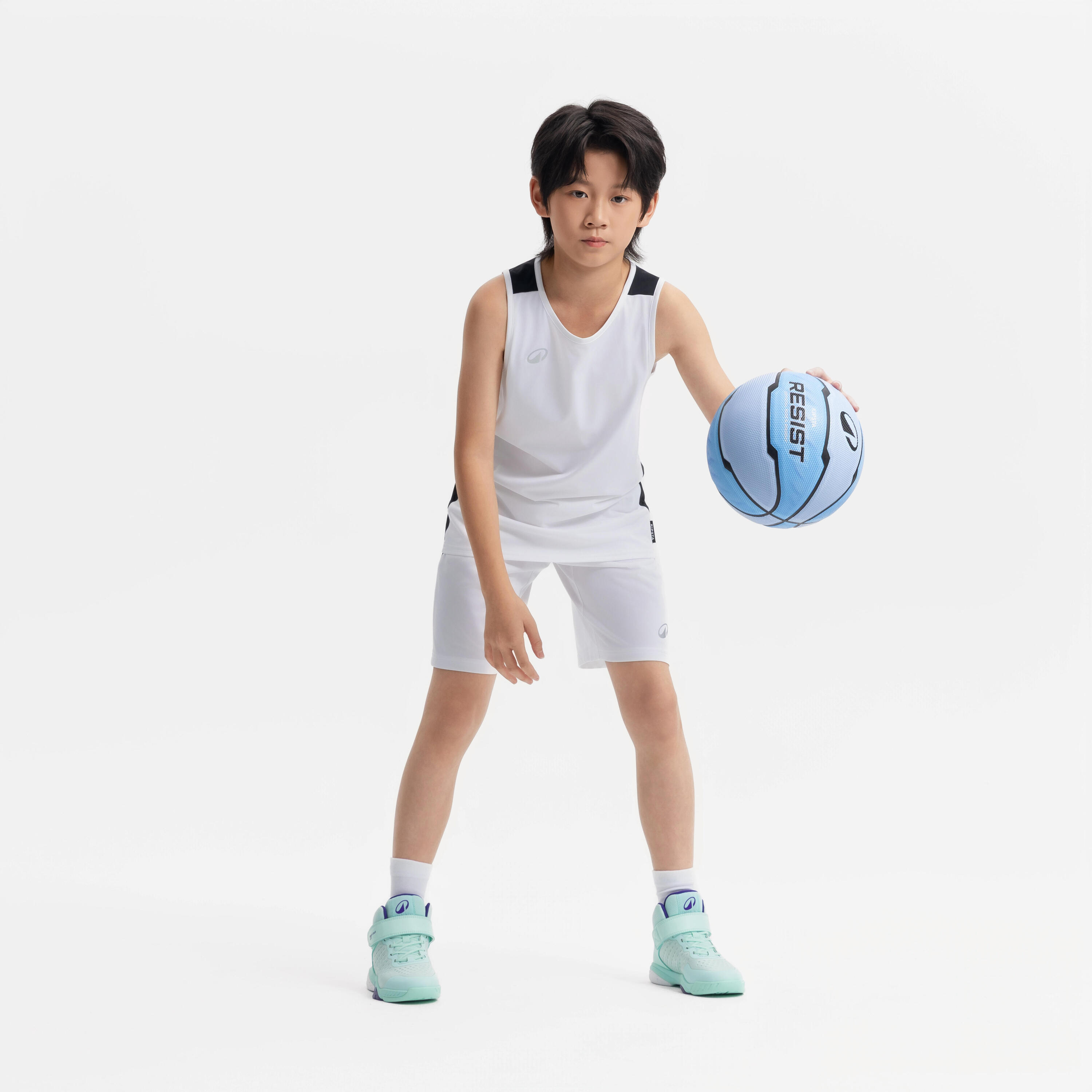 Kinder Basketball Trikot - Tank 100 weiß 9/9