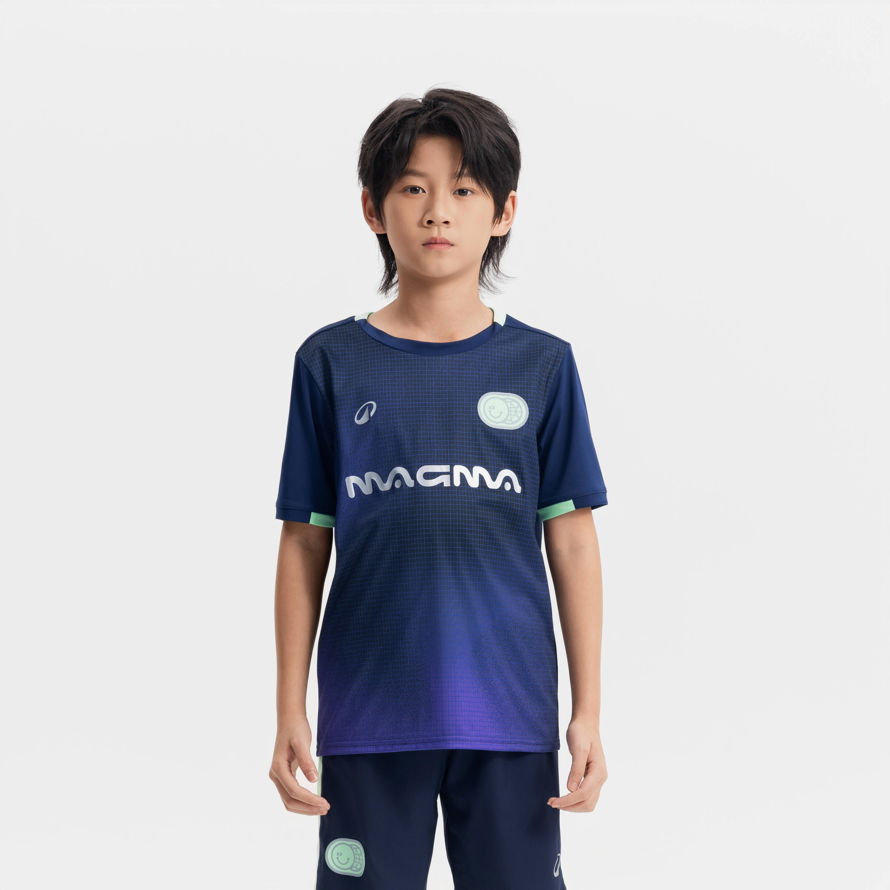 Kids' Short-Sleeved Football Shirt Viralto Kids - Boreal/Navy/Green -  1
