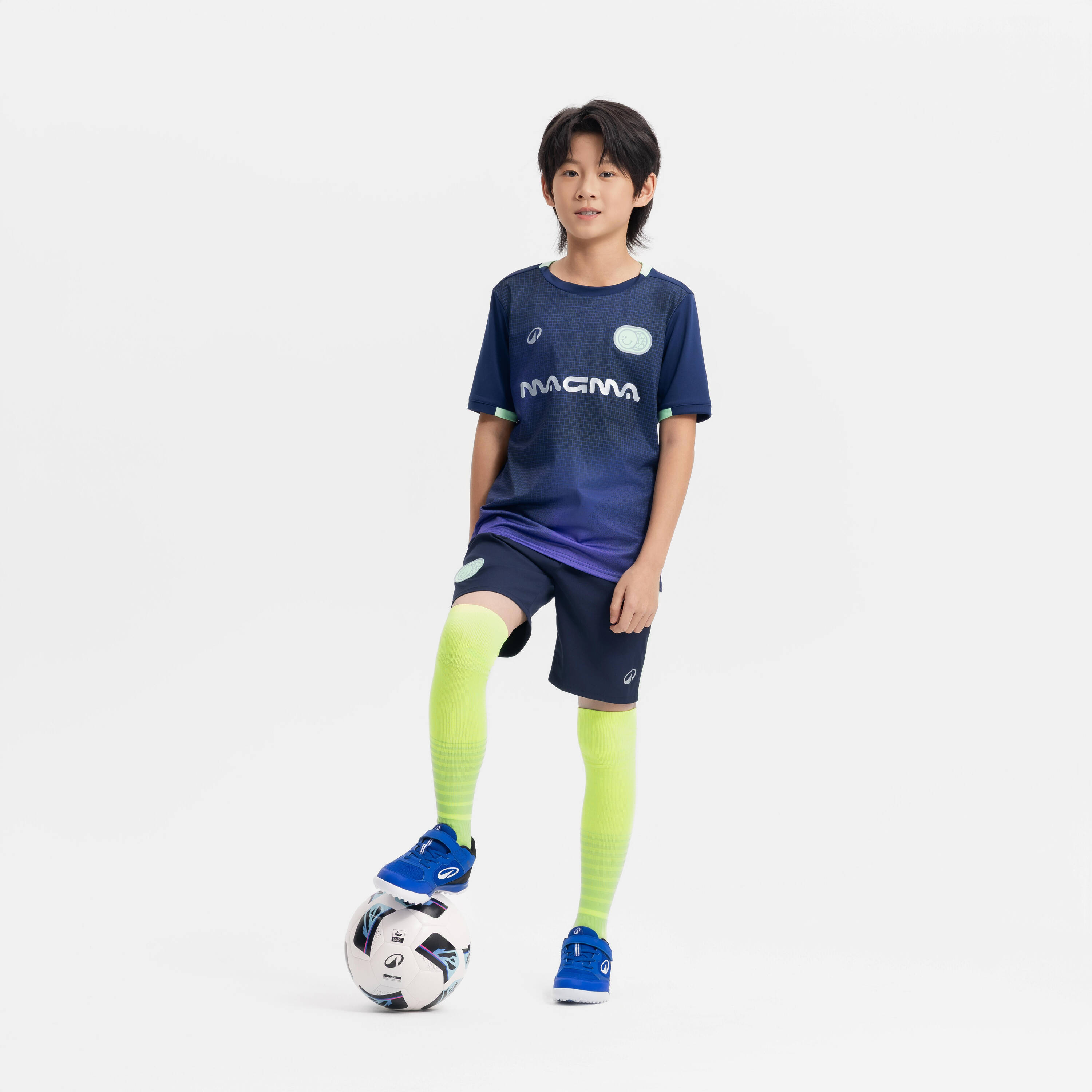 Kids' Short-Sleeved Football Shirt Viralto Kids - Boreal/Navy/Green -  5
