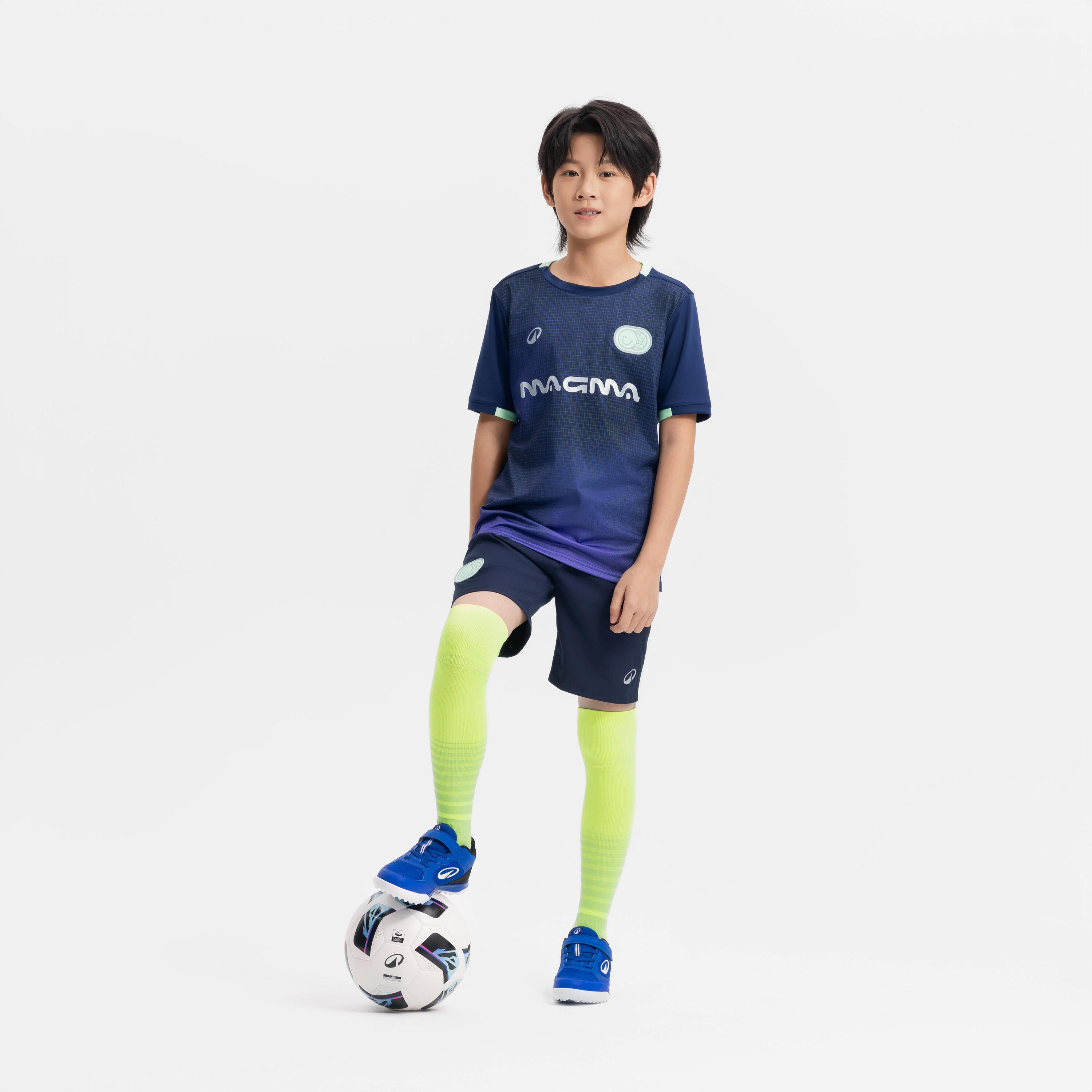 Kids' Short-Sleeved Soccer Jersey, Viralto Boreal 7/10