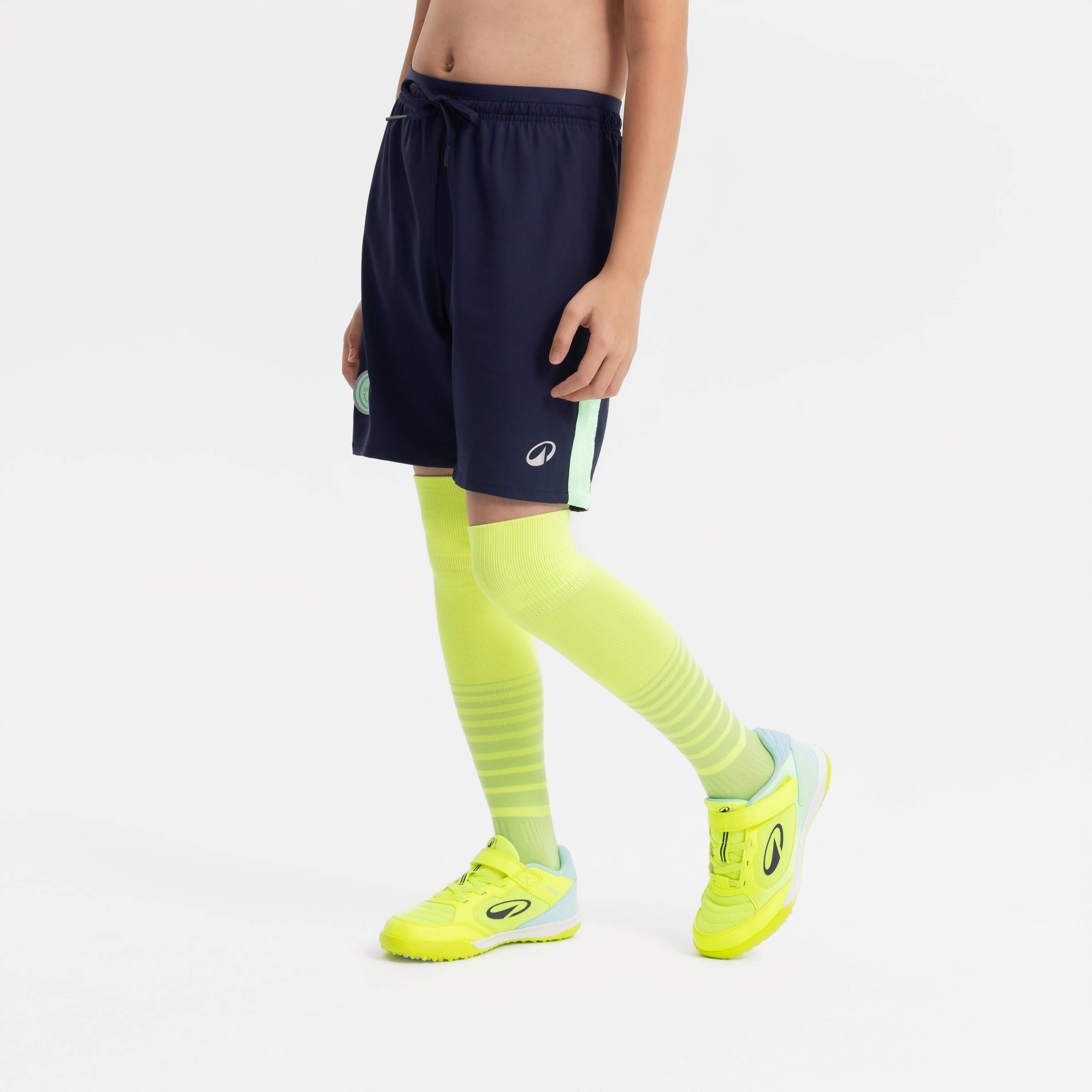 Kids' Football Shorts Viralto Kids - Navy/Green Stripe -  2