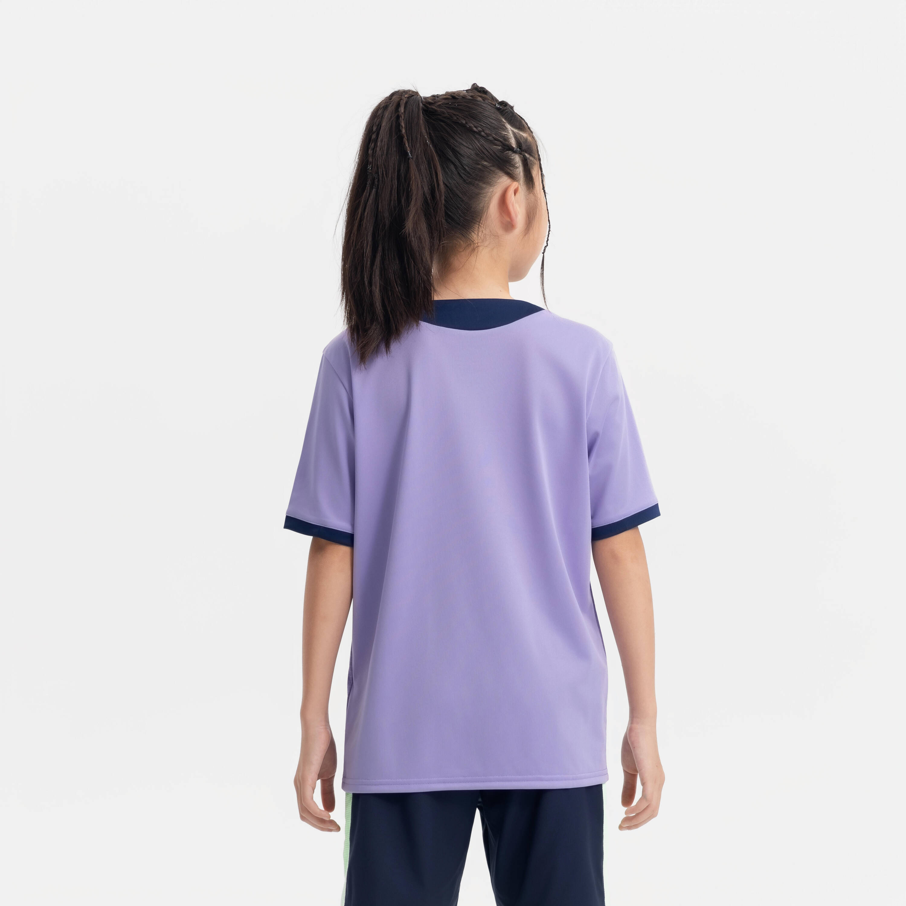 Kids' Short-Sleeved Football Shirt Viralto Kids - Boreal Lavender/Navy -  3