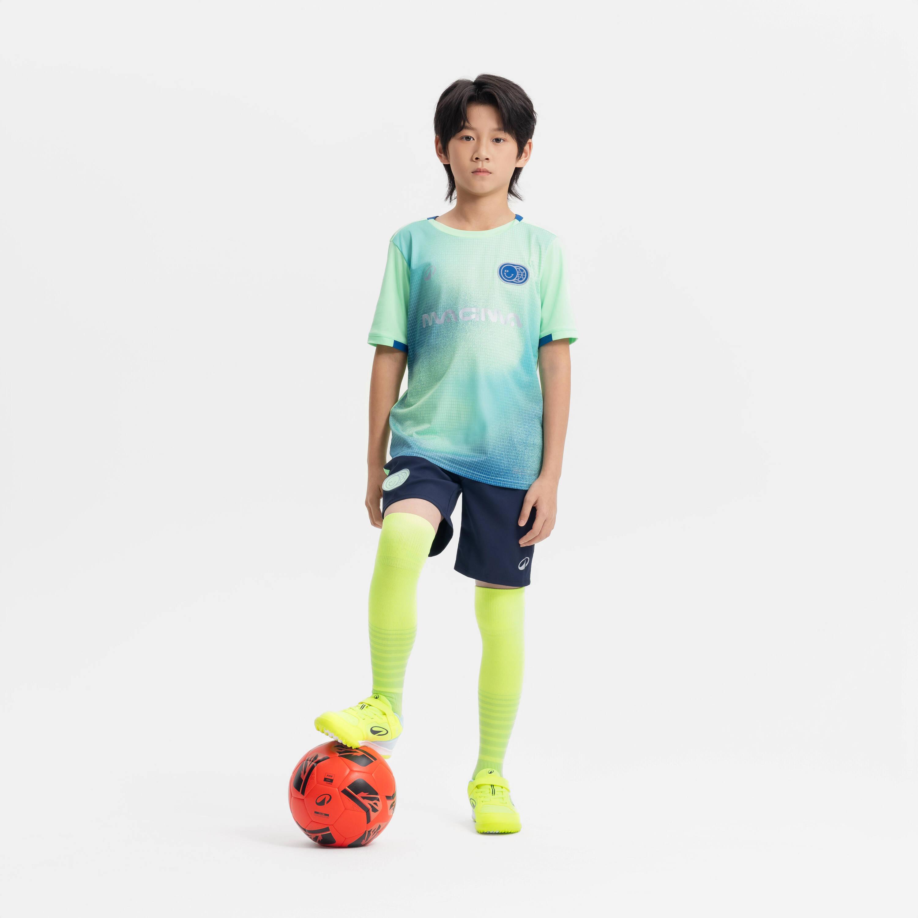 Kids' Short-Sleeved Football Shirt Viralto Kids - Boreal/Green/Blue -  4