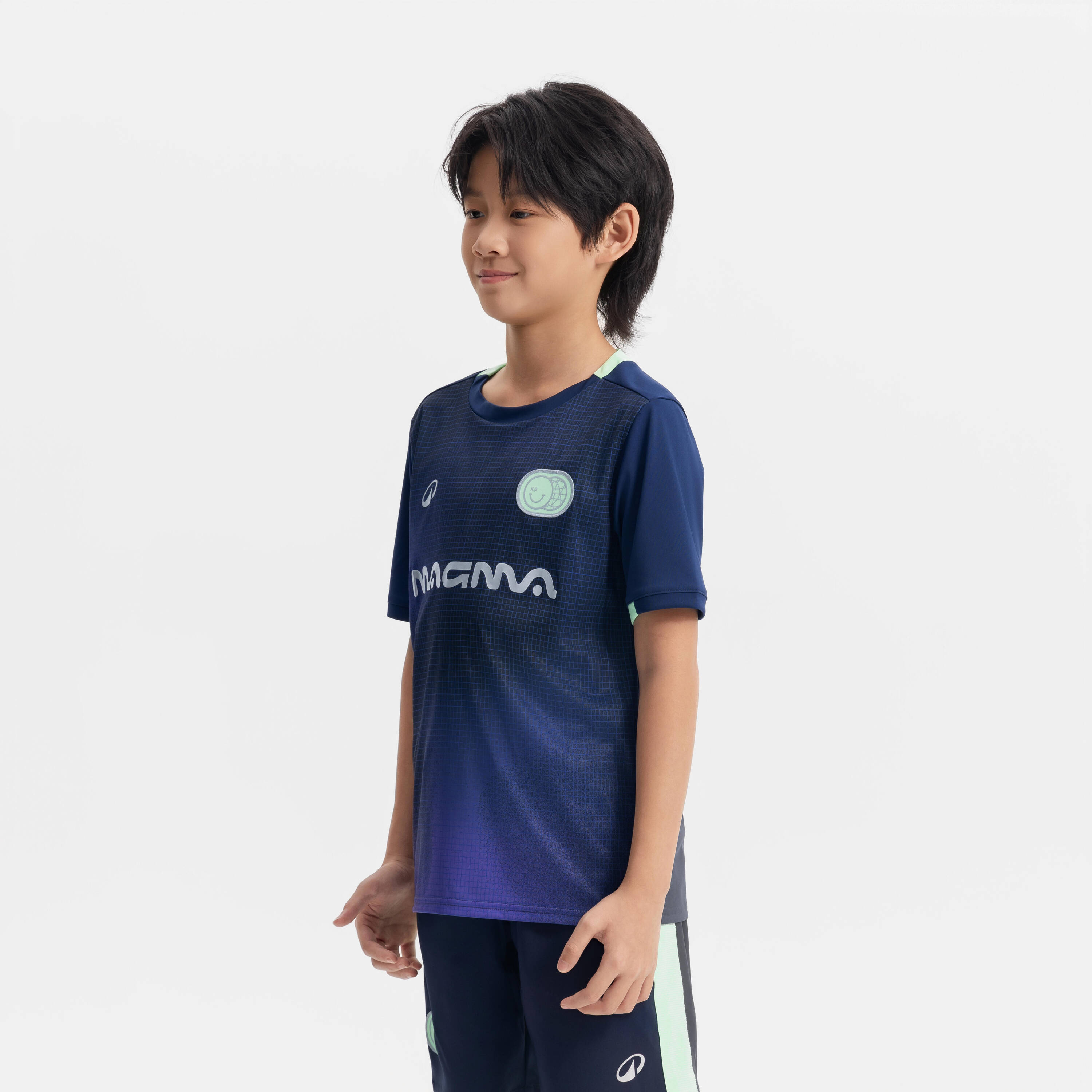 Kids' Short-Sleeved Football Shirt Viralto Kids - Boreal/Navy/Green -  2