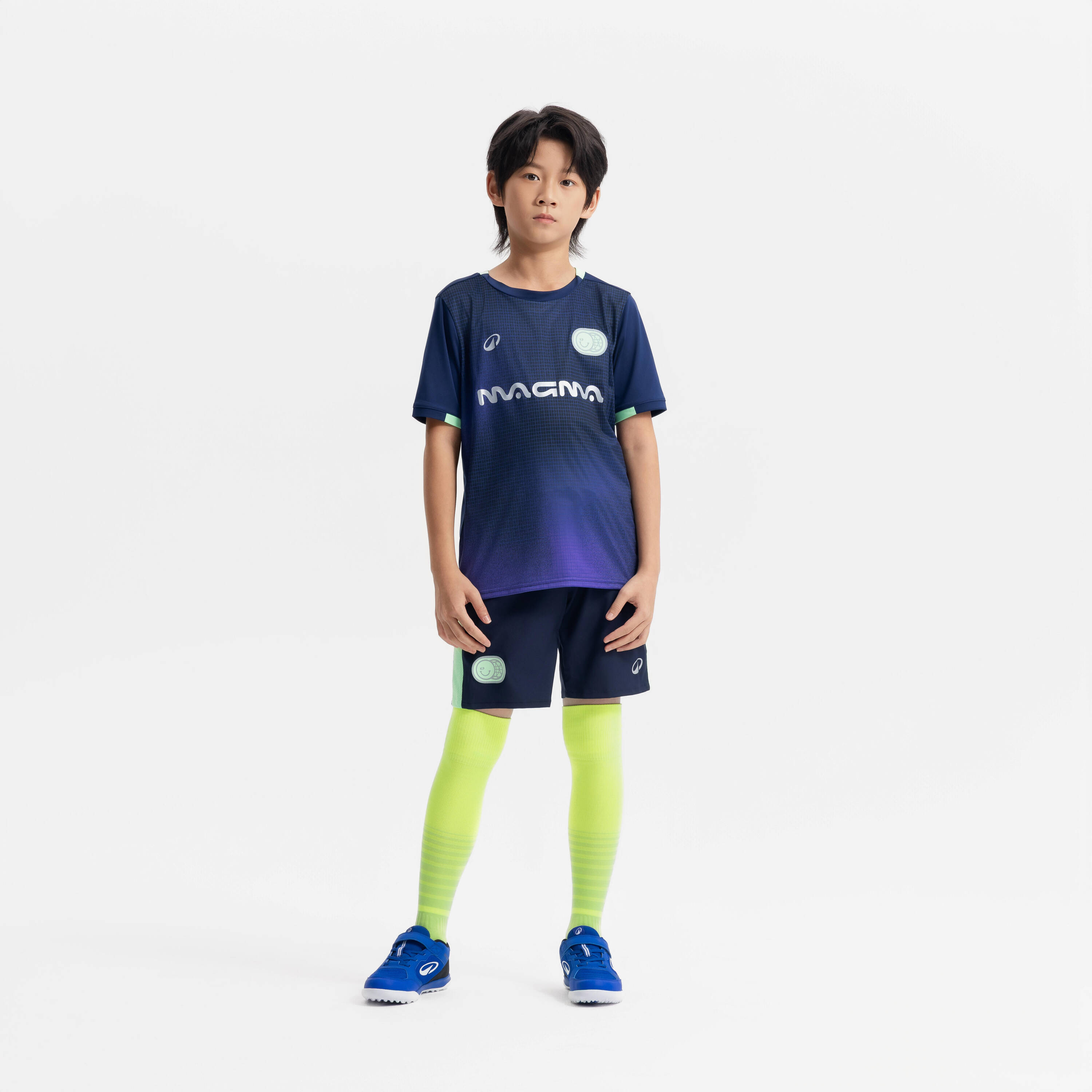Kids' Short-Sleeved Football Shirt Viralto Kids - Boreal/Navy/Green -  4