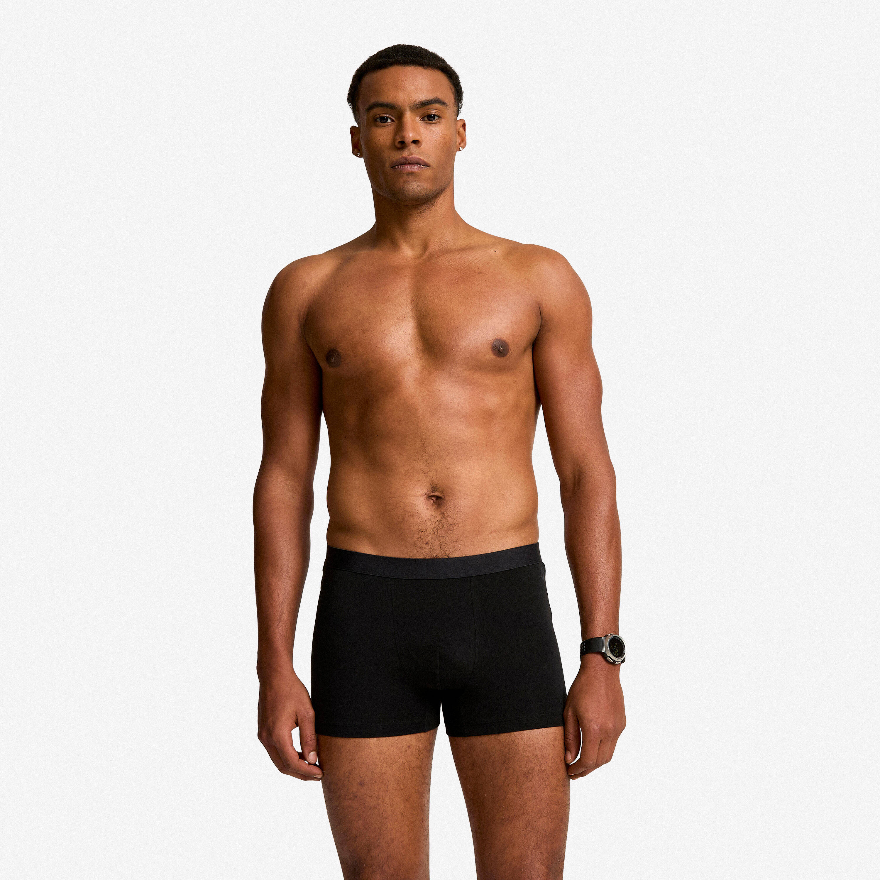 Men's Short Cotton Boxers 2-Pack - Black -  3