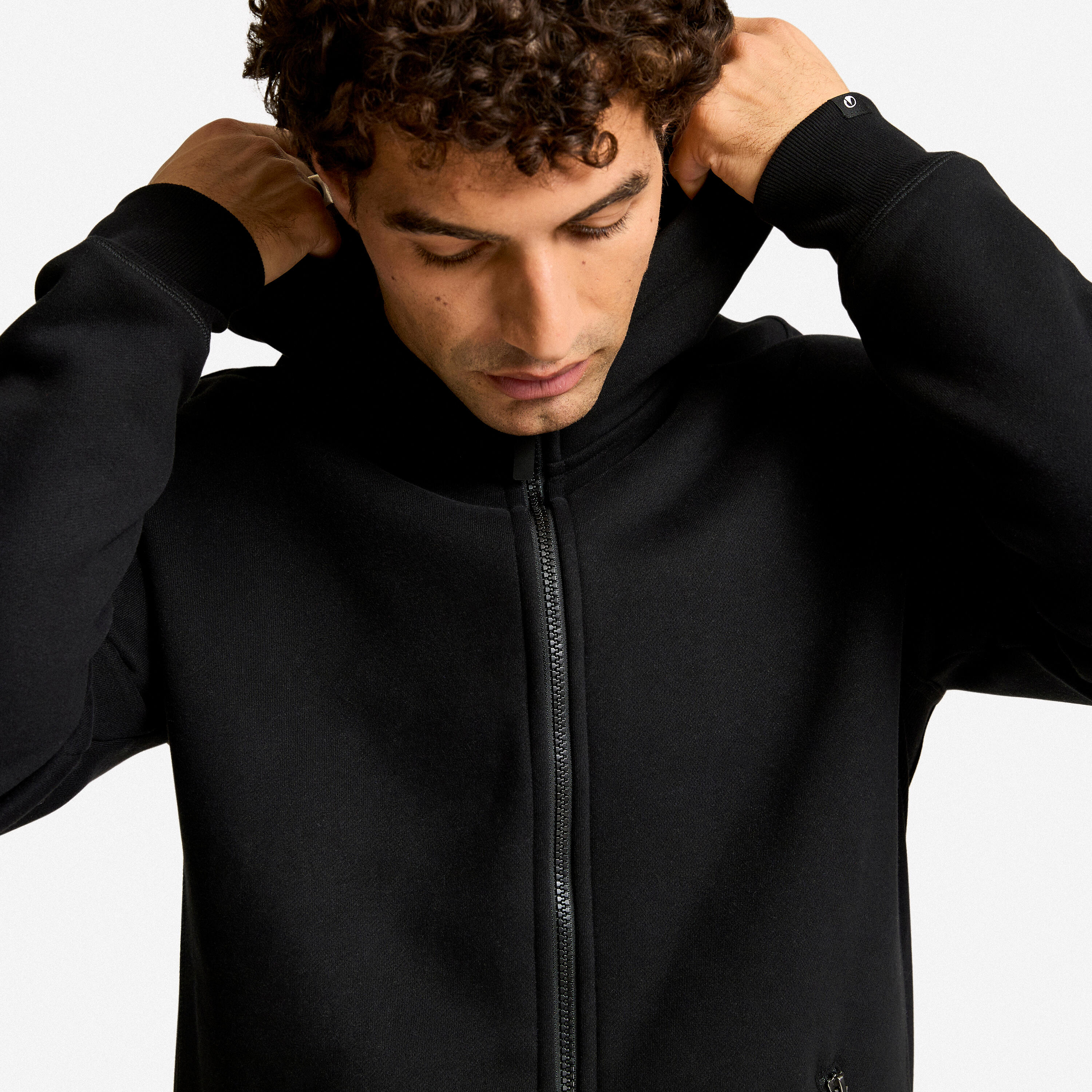 Men's Zip-Up Fitness Hoodie - Black