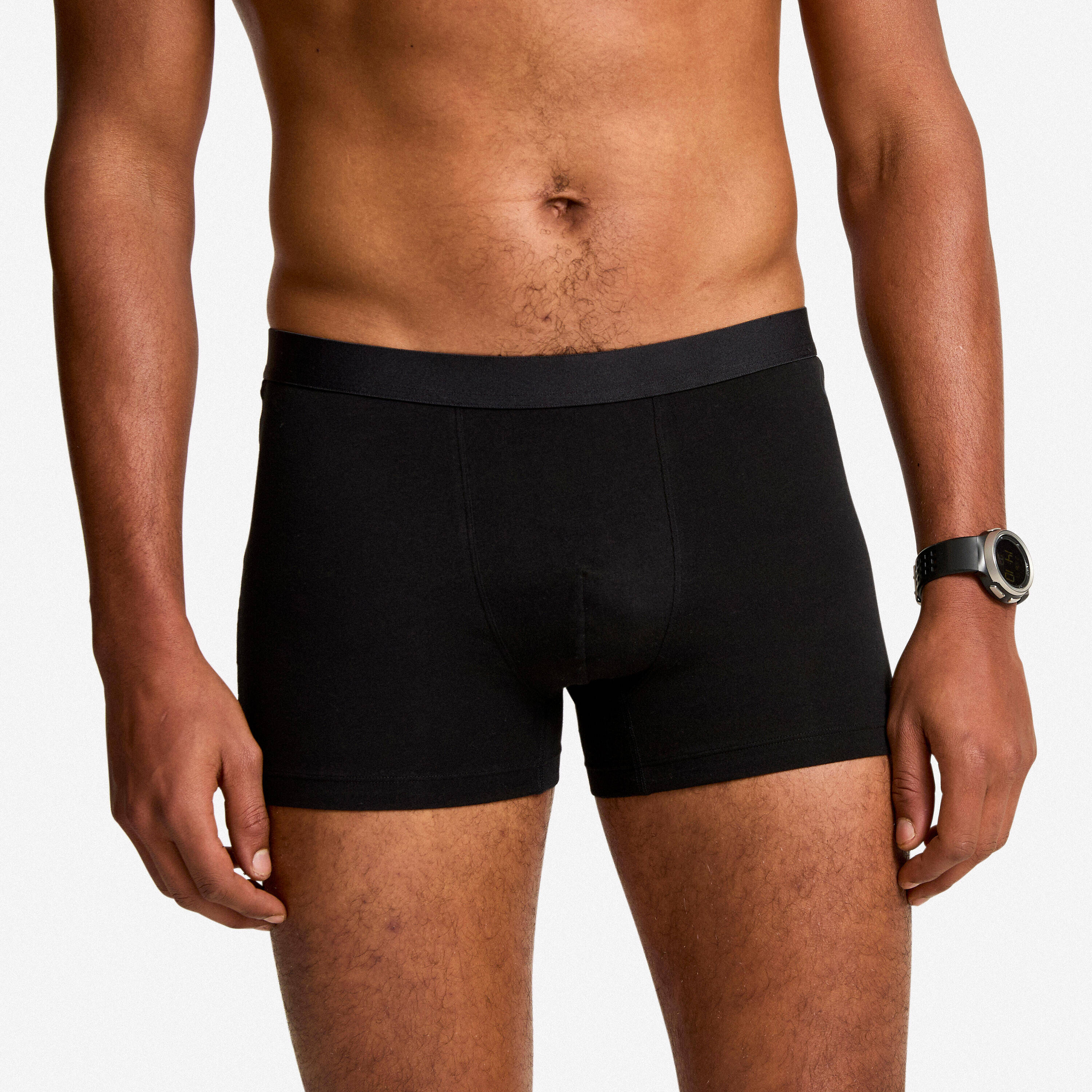 Men's Short Cotton Boxers 2-Pack - Black -  2