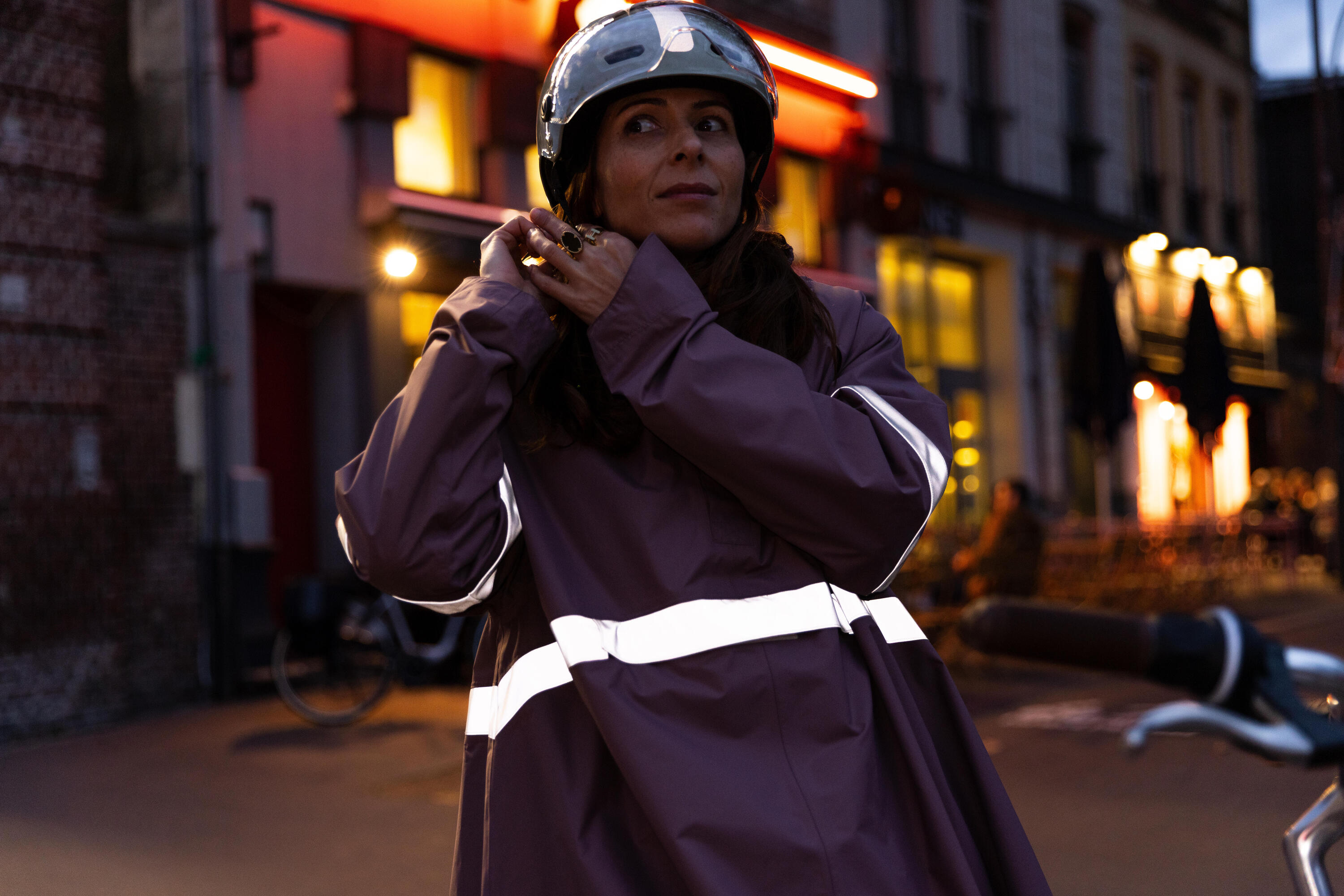 Poncho de vélo de ville imperméable visibilité de nuit, 540 15/17