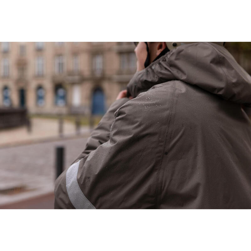 Poncho ploaie ciclism în oraș vizibilitate pe timp de noapte 540 Maro