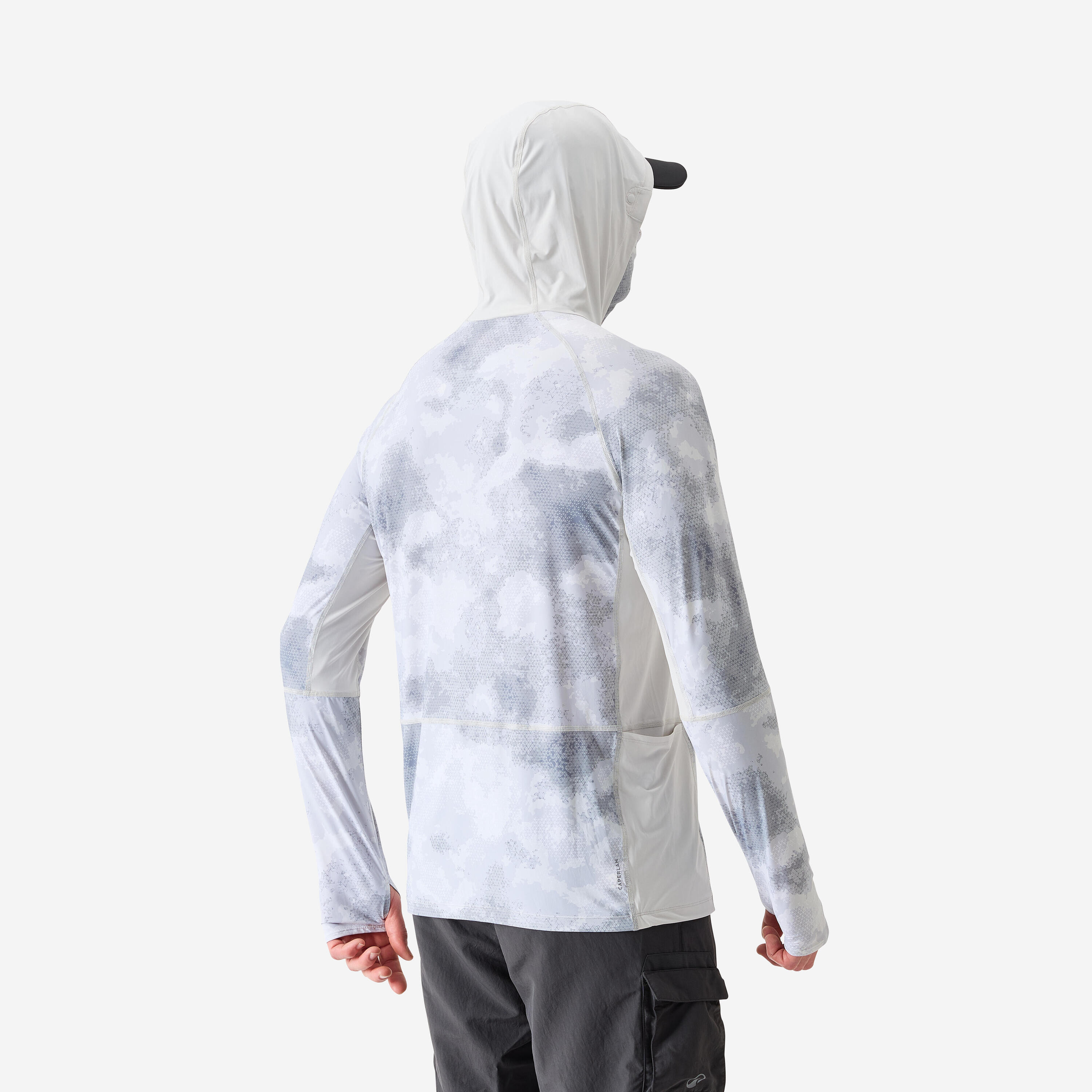 Angel-T-Shirt Anti-UV 900 Cooling, mit Kapuze und Schlauchschal UPF 50+, grau 3/6