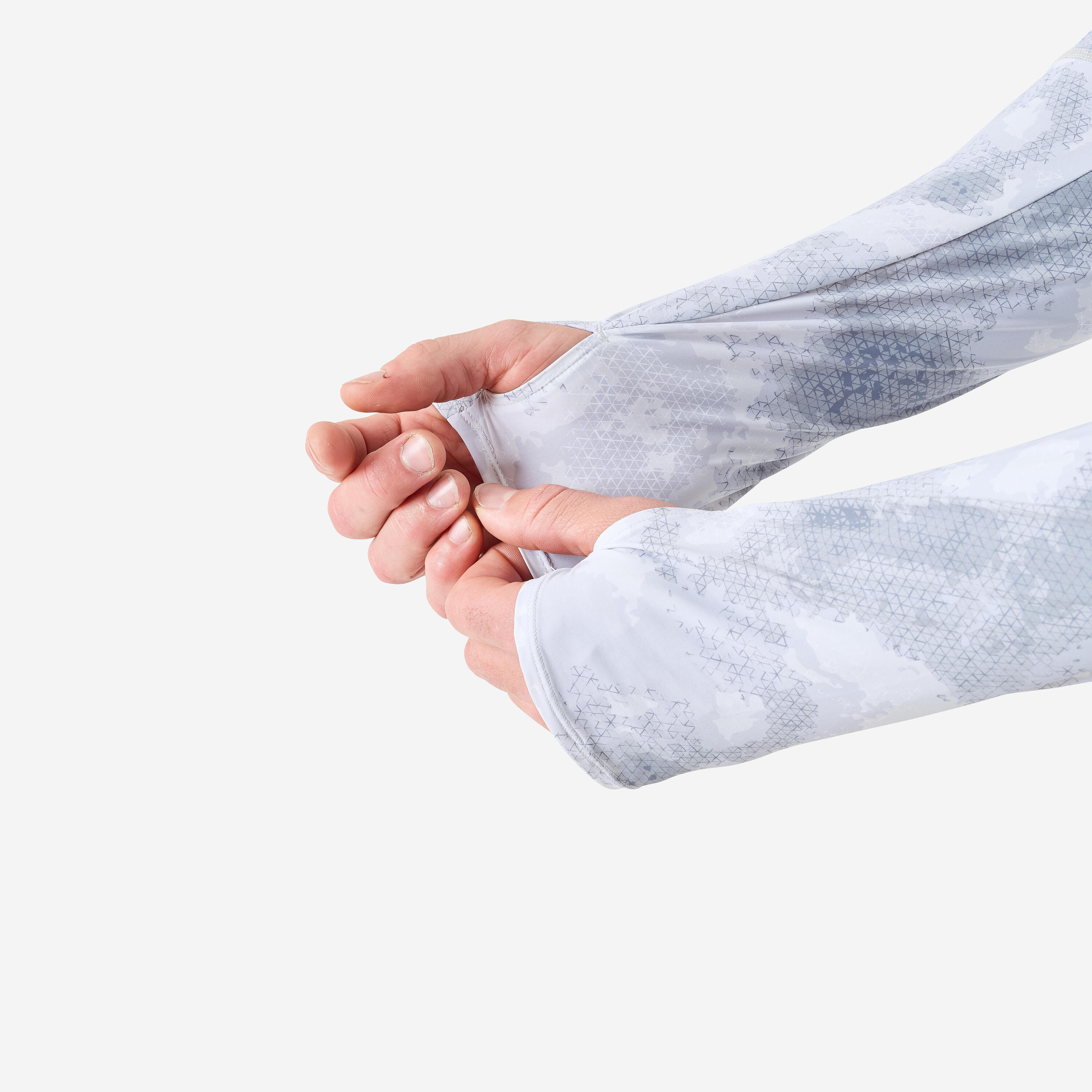 Angel-T-Shirt Anti-UV 900 Cooling, mit Kapuze und Schlauchschal UPF 50+, grau 5/6