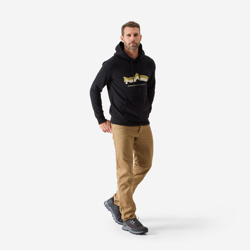Polar Kapüşonlu Balıkçı Sweatshirtü - Siyah