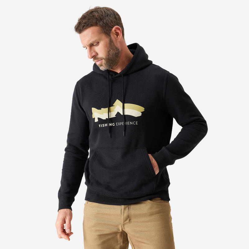 Polar Kapüşonlu Balıkçı Sweatshirtü - Siyah