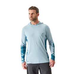 Tee-shirt de pêche Anti-UV 500 Capuche UPF 50+ Gris