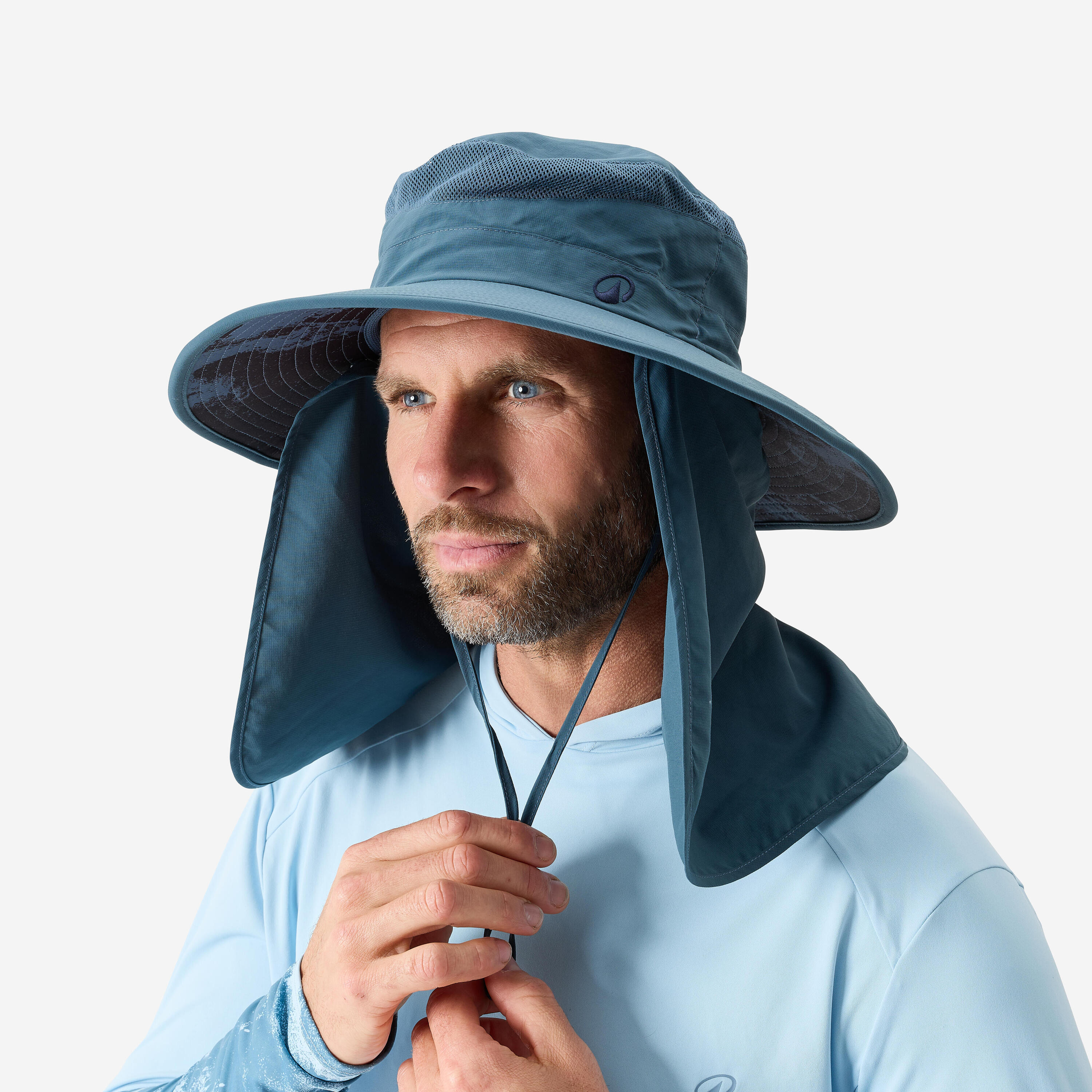 Chapéu de Pesca Anti-UV 60 Cm Adulto Azul 2/3
