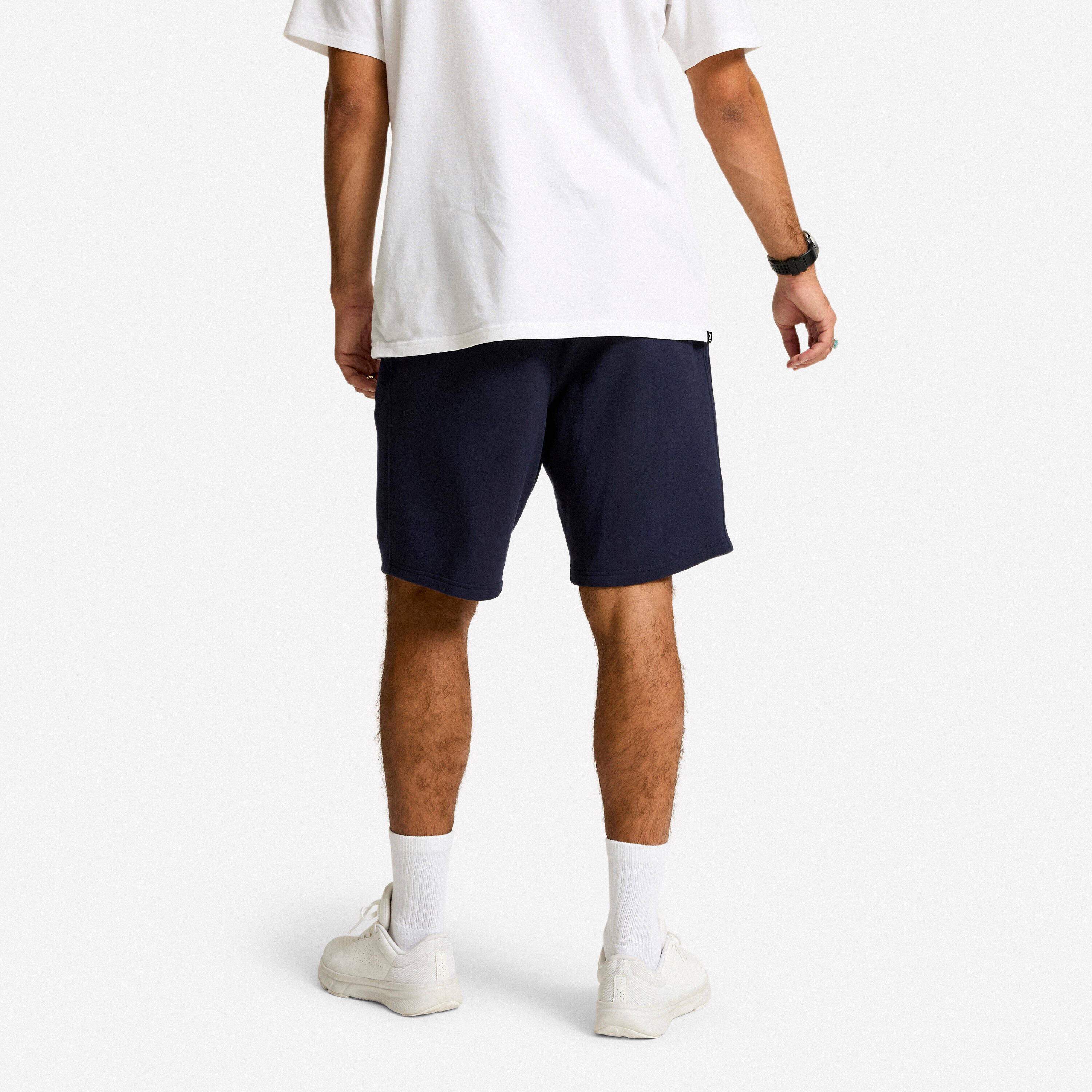 Men's Fleece Fitness Shorts with Pockets - Dark Blue -  3