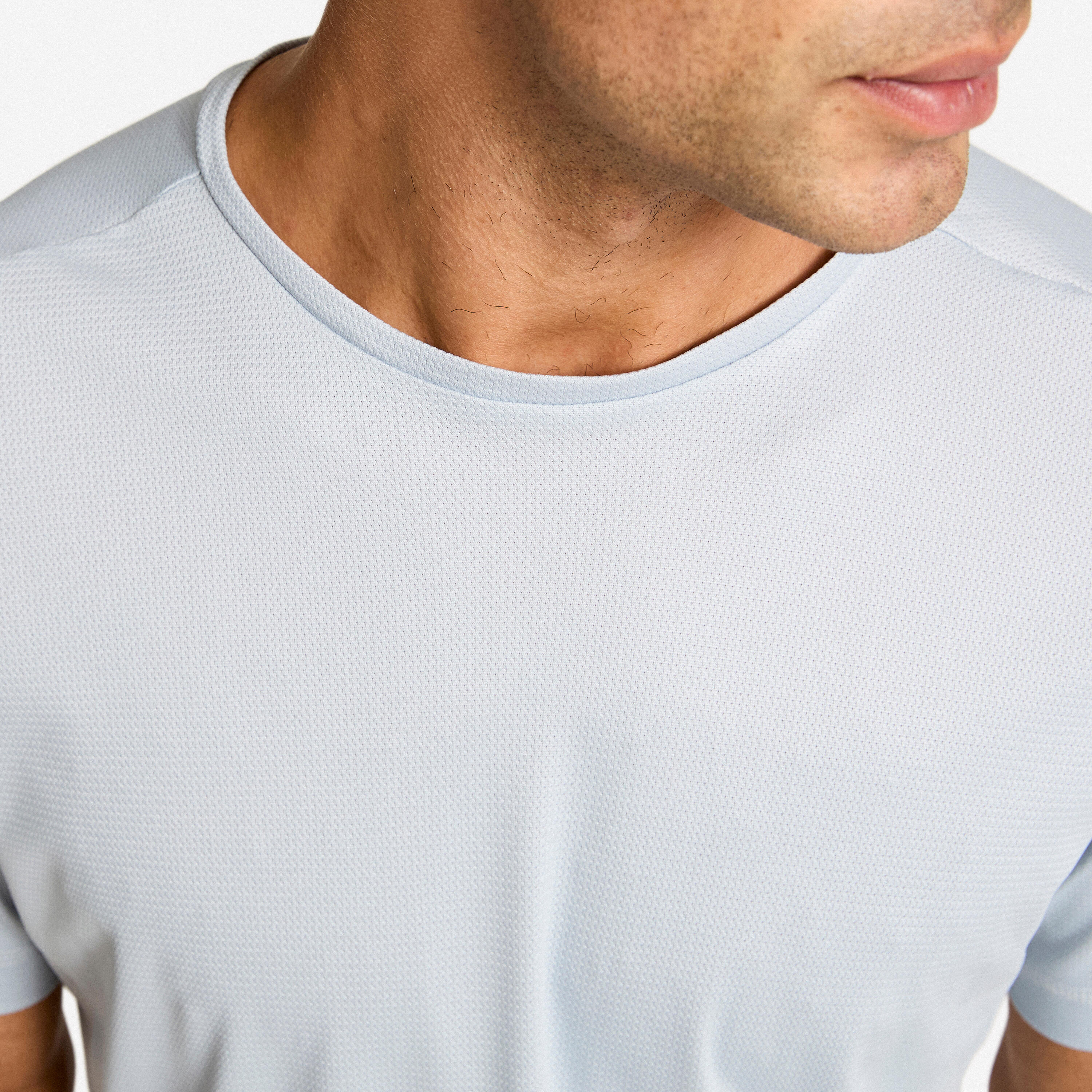 T-shirt uomo palestra slim fit traspirante grigia 4/9