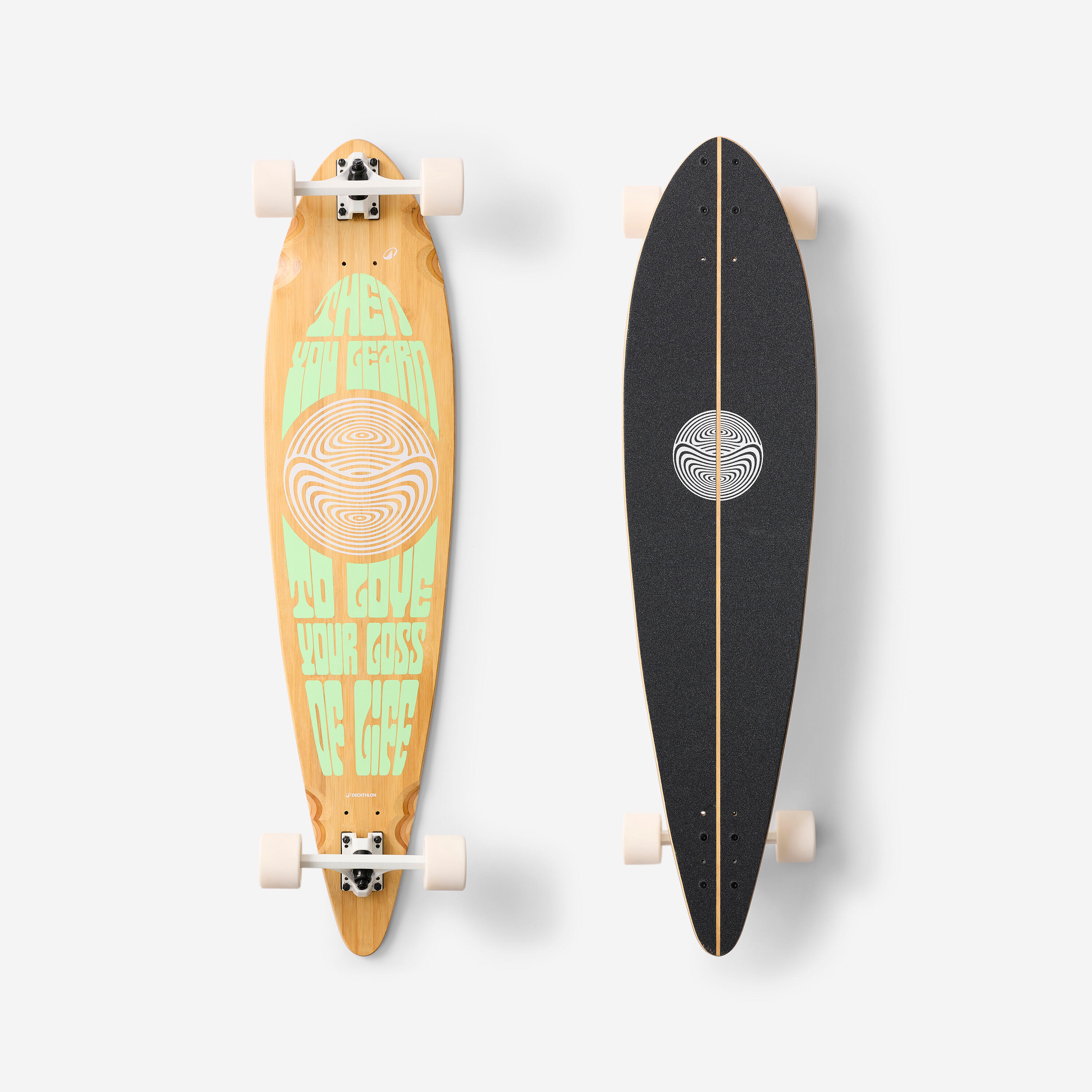 DECATHLON Longboard Pintail 500 Trippy zelený bez veľkosti