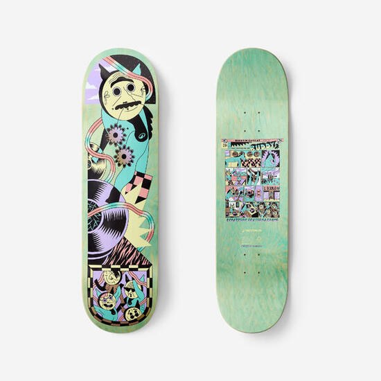 PLANCHE DE SKATE ERABLE DK500 POPSICLE TAILLE 8.5". GRAPHISME QUENTIN CAILLAT