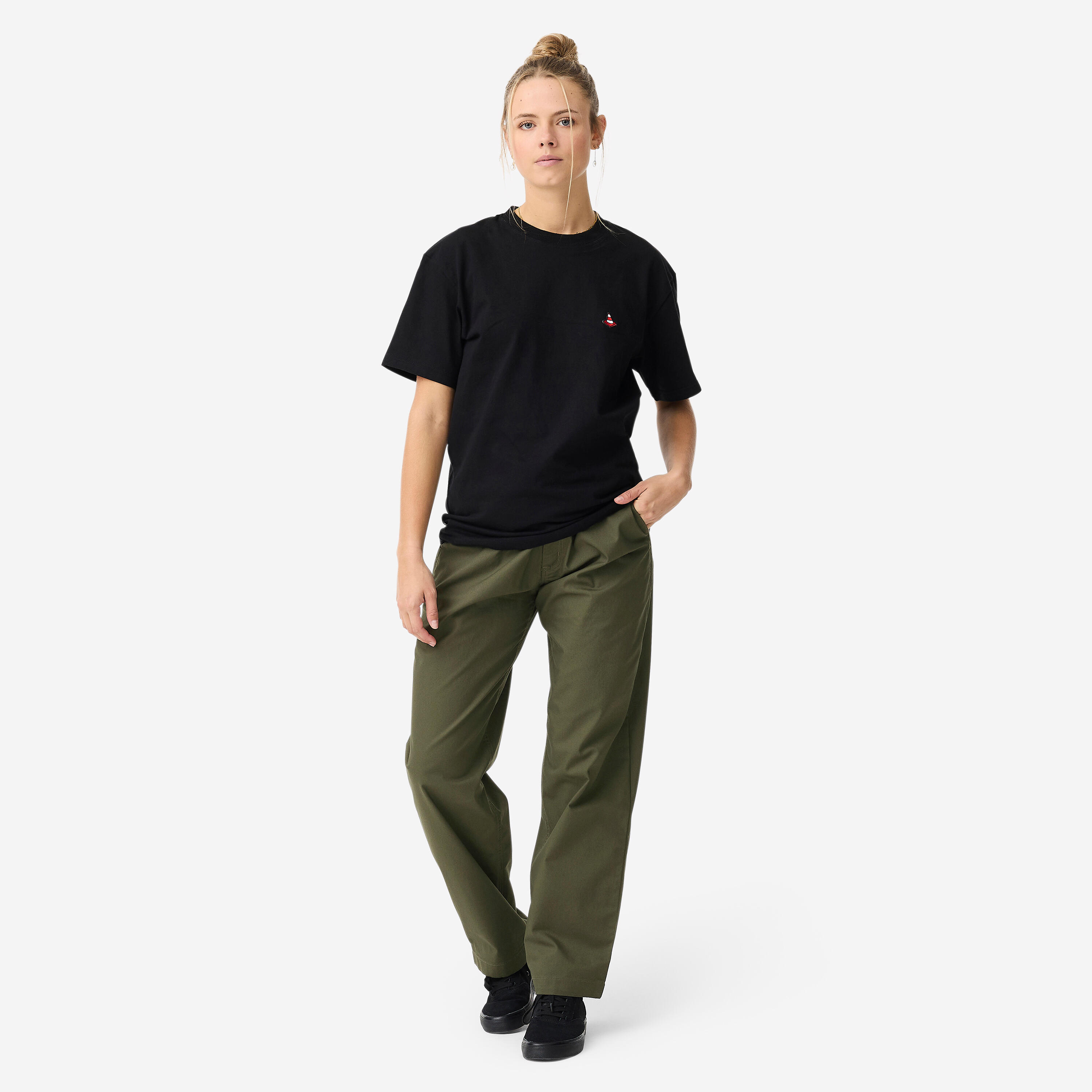 PANTALON DE SKATE CHINO CN500 LIGHT KAKI 6/11