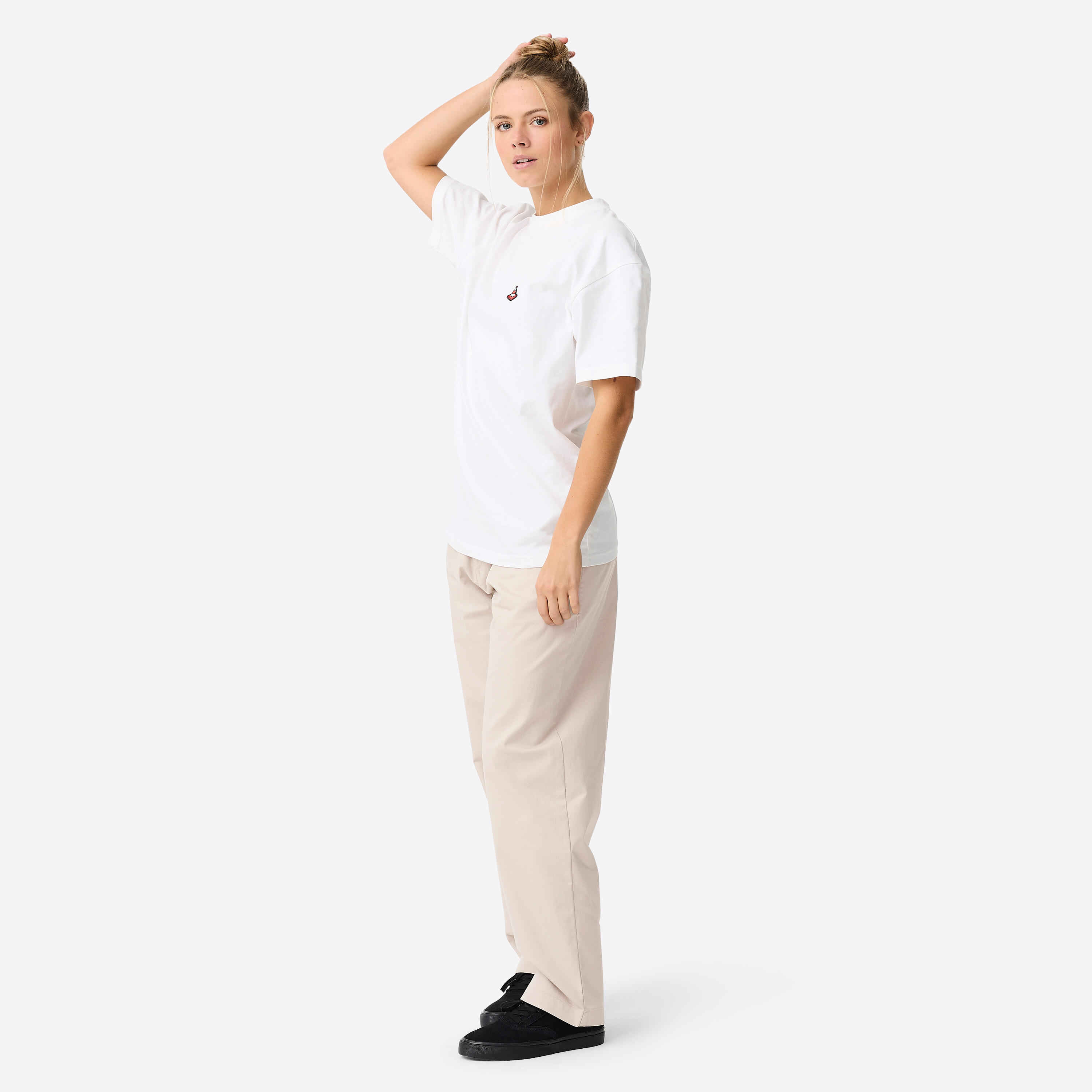 PANTALON DE SKATE CHINO CN500 LIGHT BEIGE 7/10