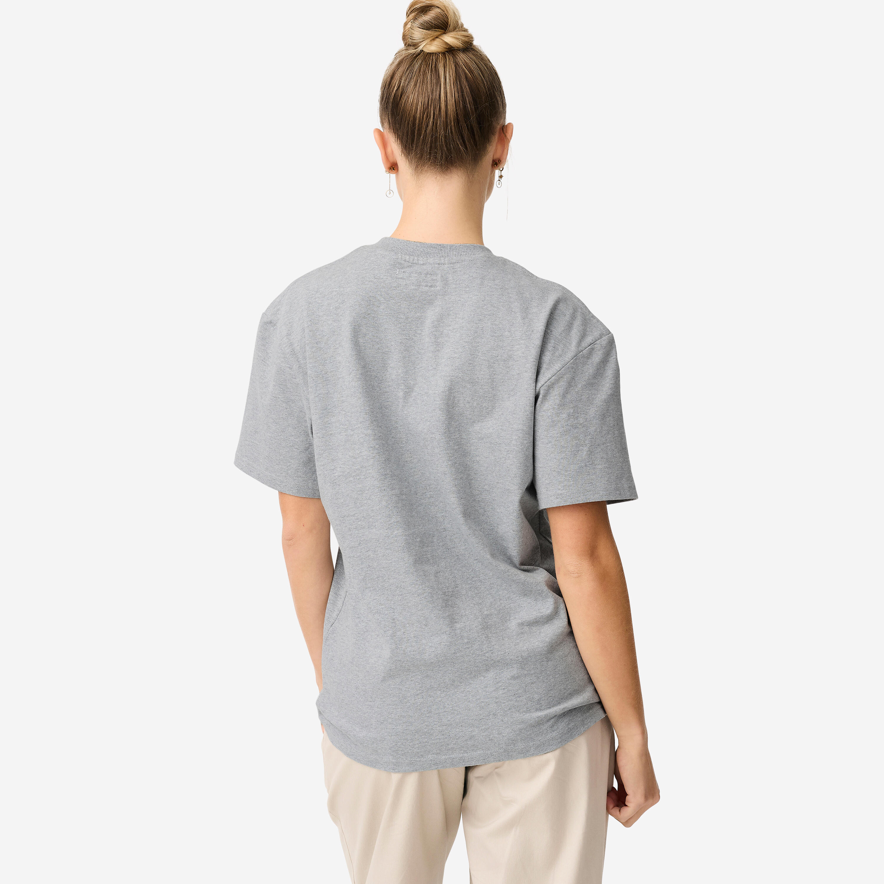 Short-sleeved T-shirt TS500 with thick cotton - Grey marlDecathlon Skateboarding 6/10