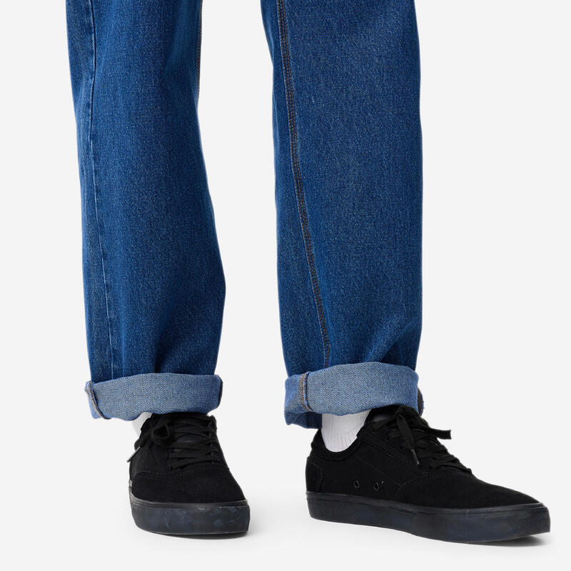JEANS SKATEBOARD DN900 INDIGO DIN BUMBAC GROS. CROIALĂ DREAPTĂ AMPLU „RELAXED”